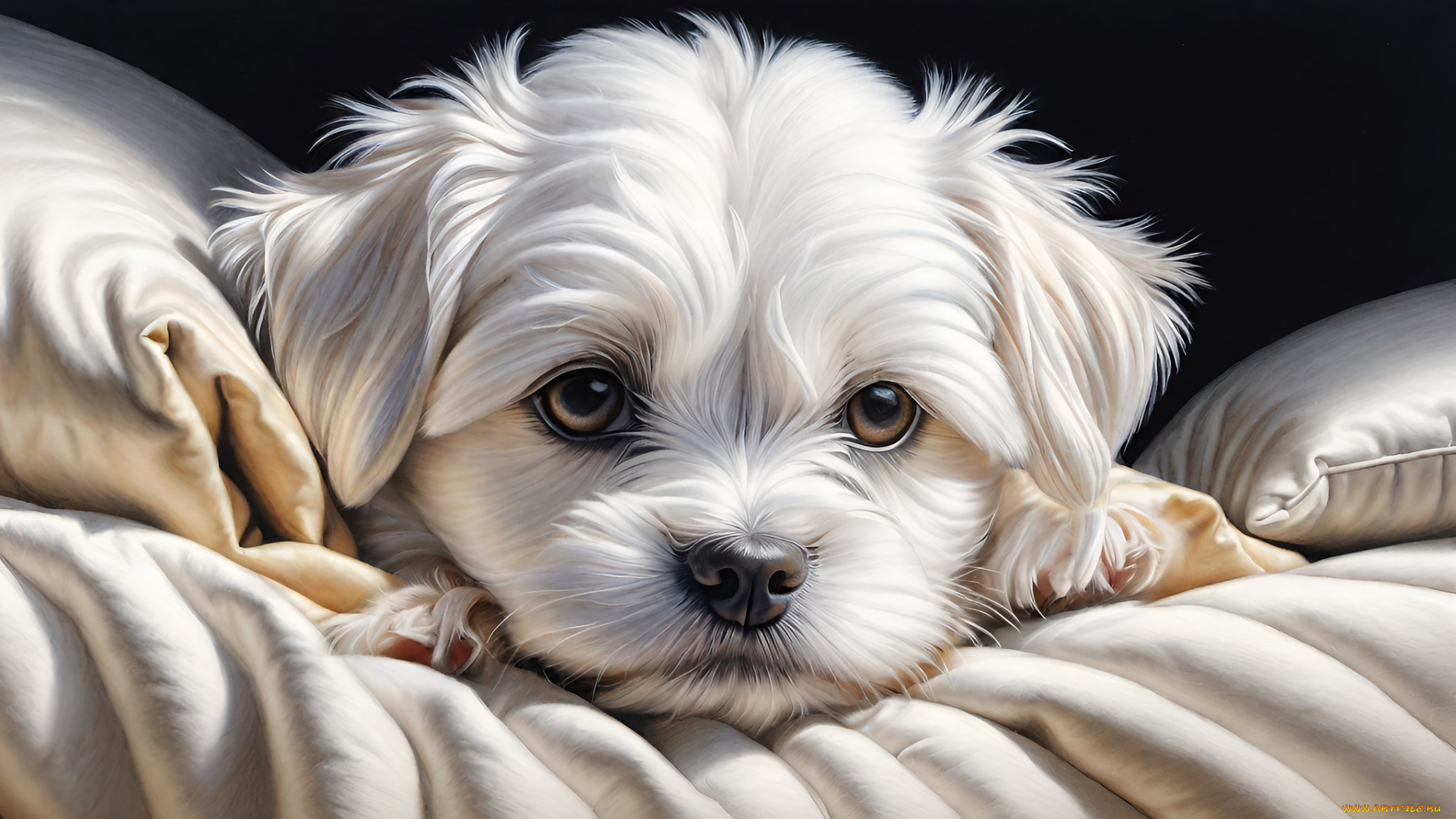 рисованное, животные, собачка, ткань, арт