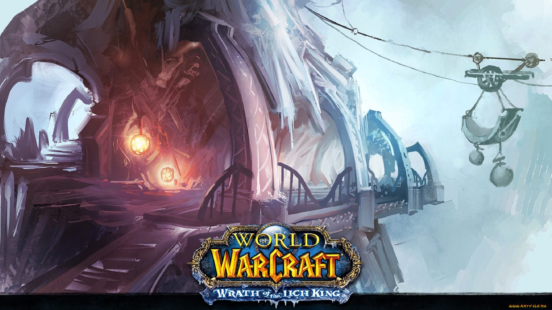 видео, игры, world, of, warcraft, , wrath, of, the, lich, king, башня, фонари