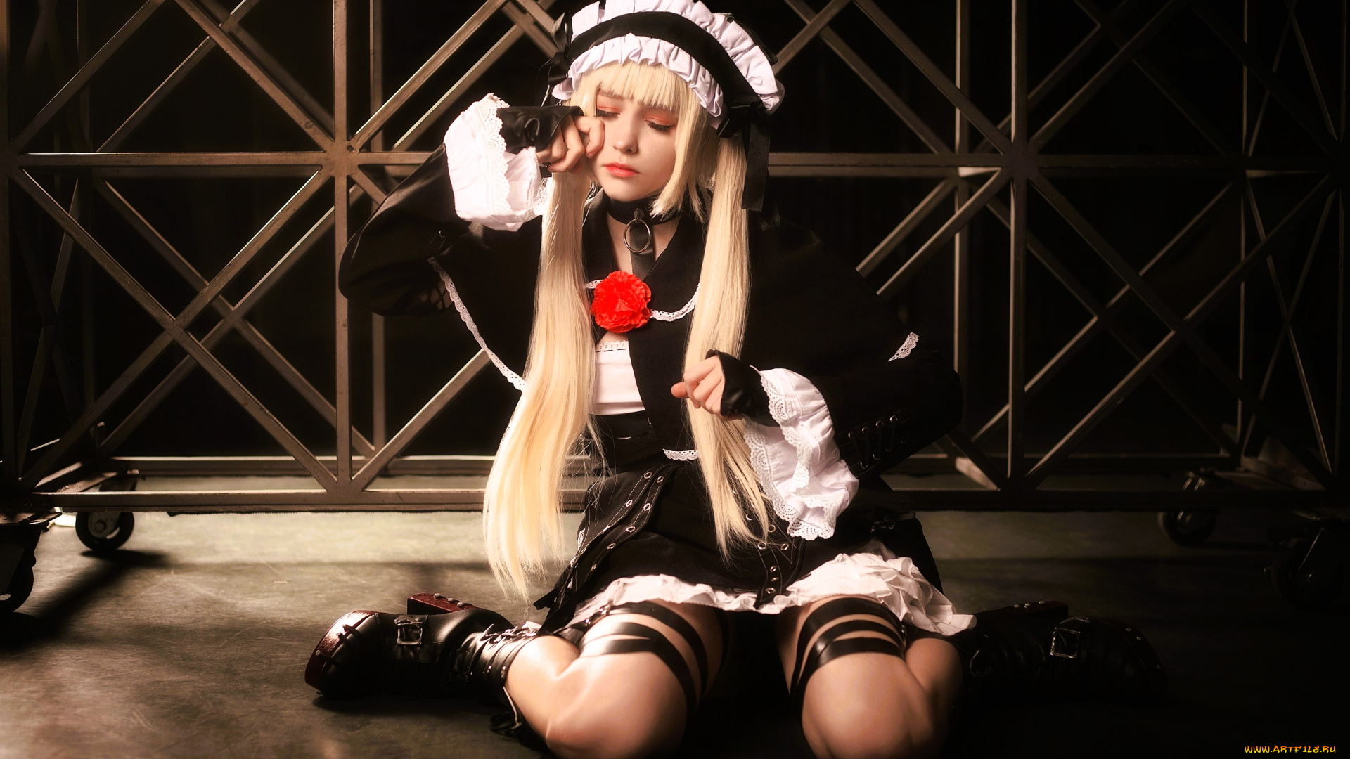 девушки, tenletters, косплей, образ, наряд, слезы, решетка