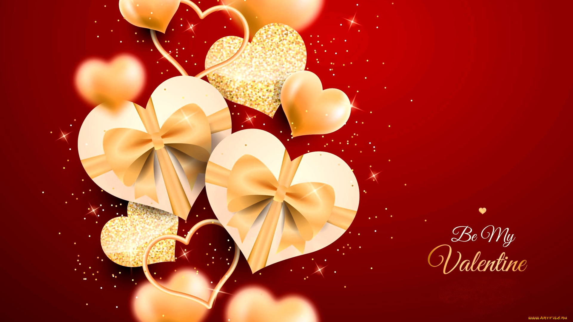 праздничные, день, святого, валентина, , сердечки, , любовь, сердечки, коробки, банты