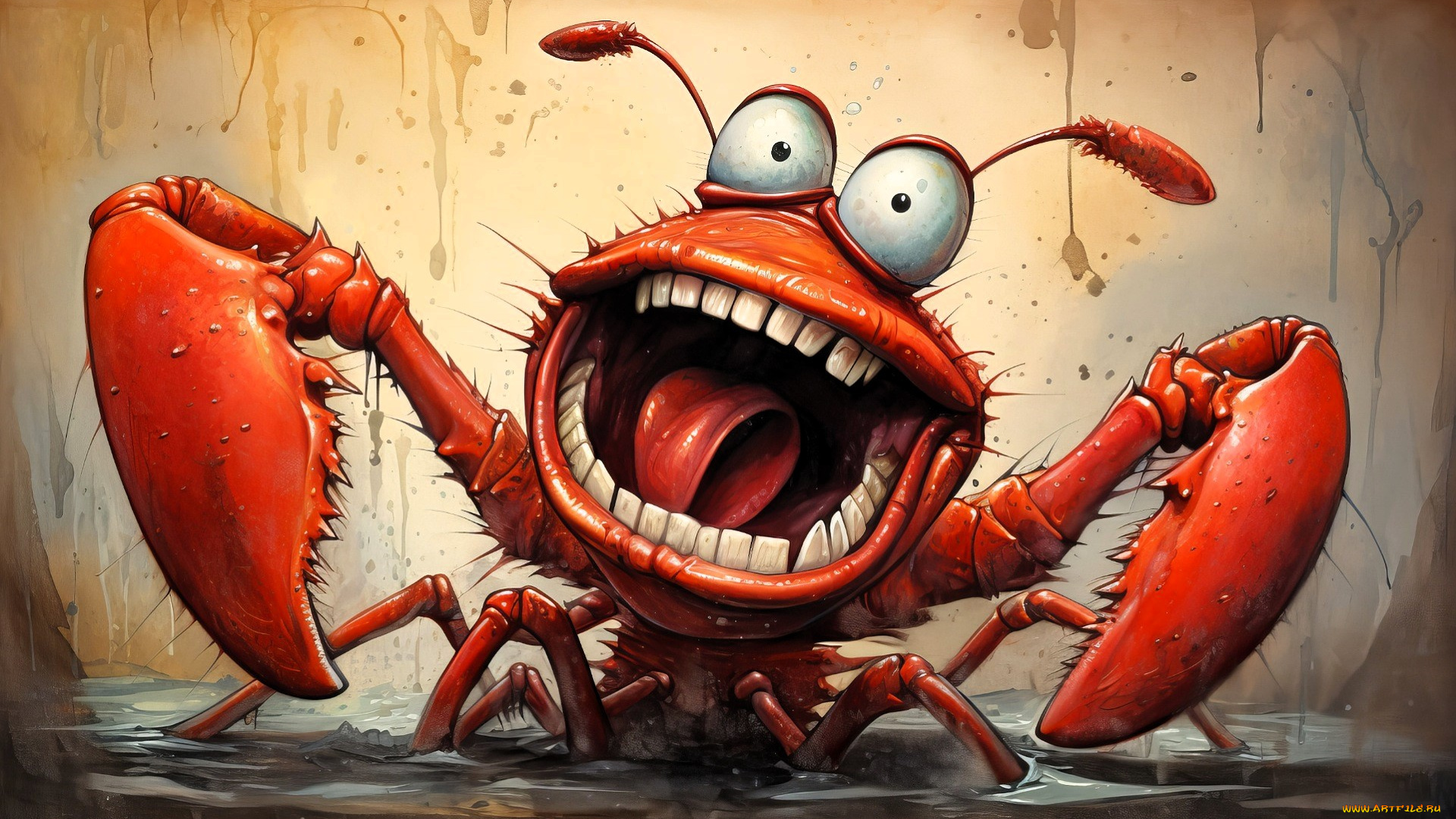 рисованное, кино, , мультфильмы, краб, глаза, клешни