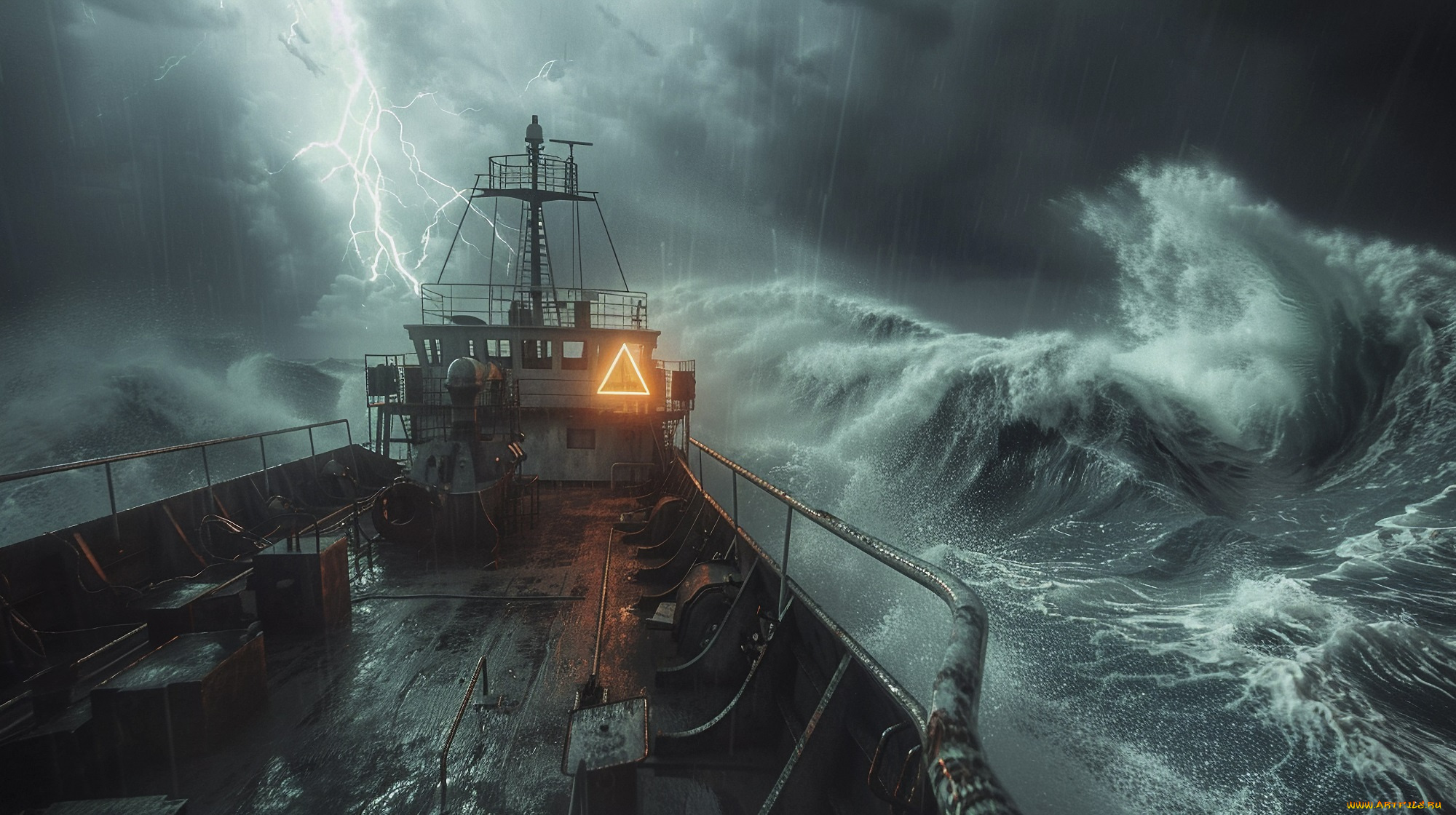 корабли, 3d, нейросеть, шторм, корабль