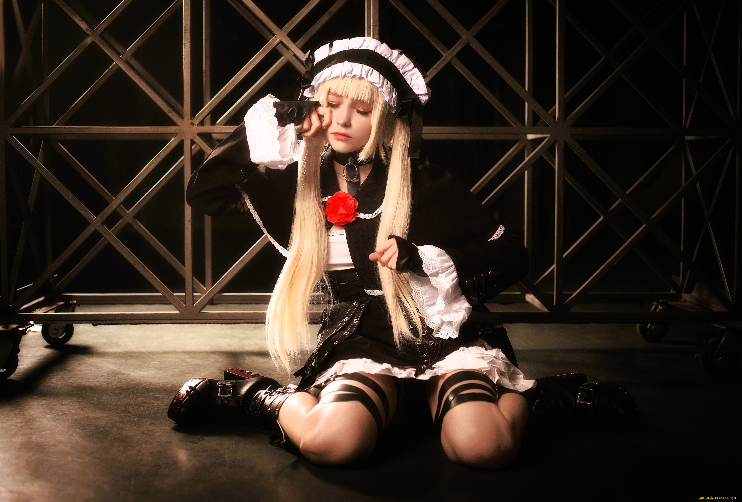 девушки, tenletters, косплей, образ, наряд, слезы, решетка