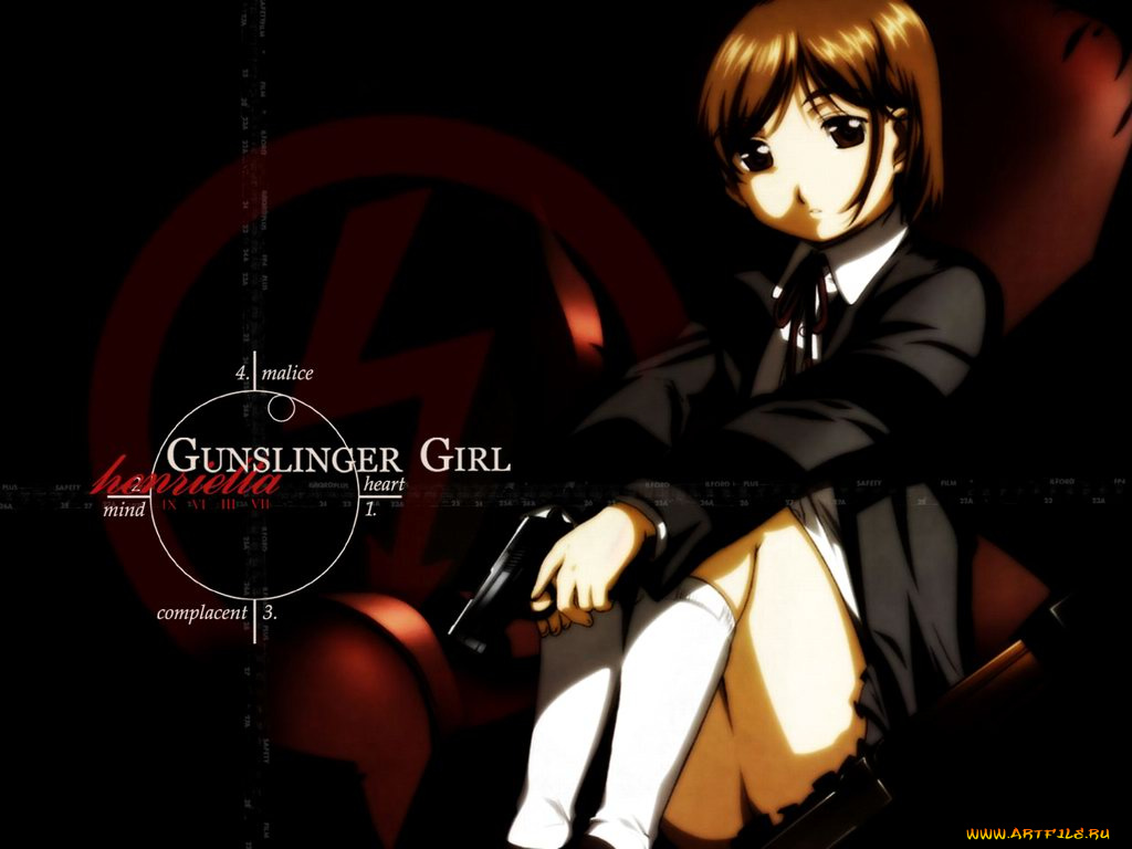 gunslinger, girl, аниме, gun, slinger