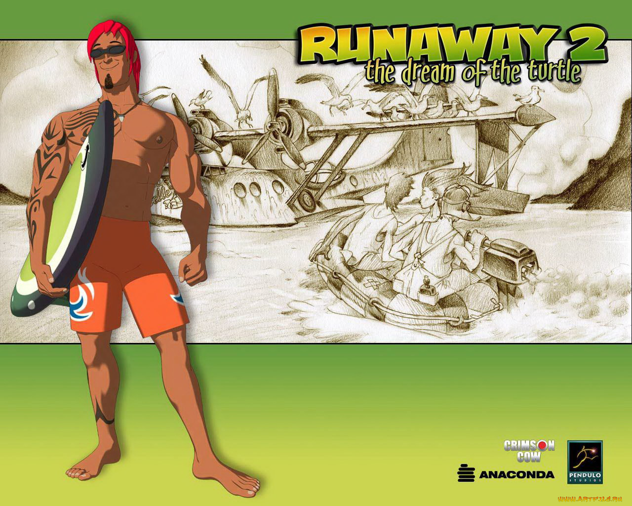 видео, игры, runaway, сны, черепахи, the, dream, of, turtle