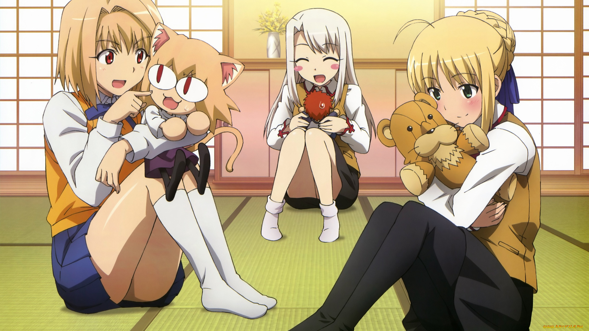 аниме, fate, stay, night, девушки