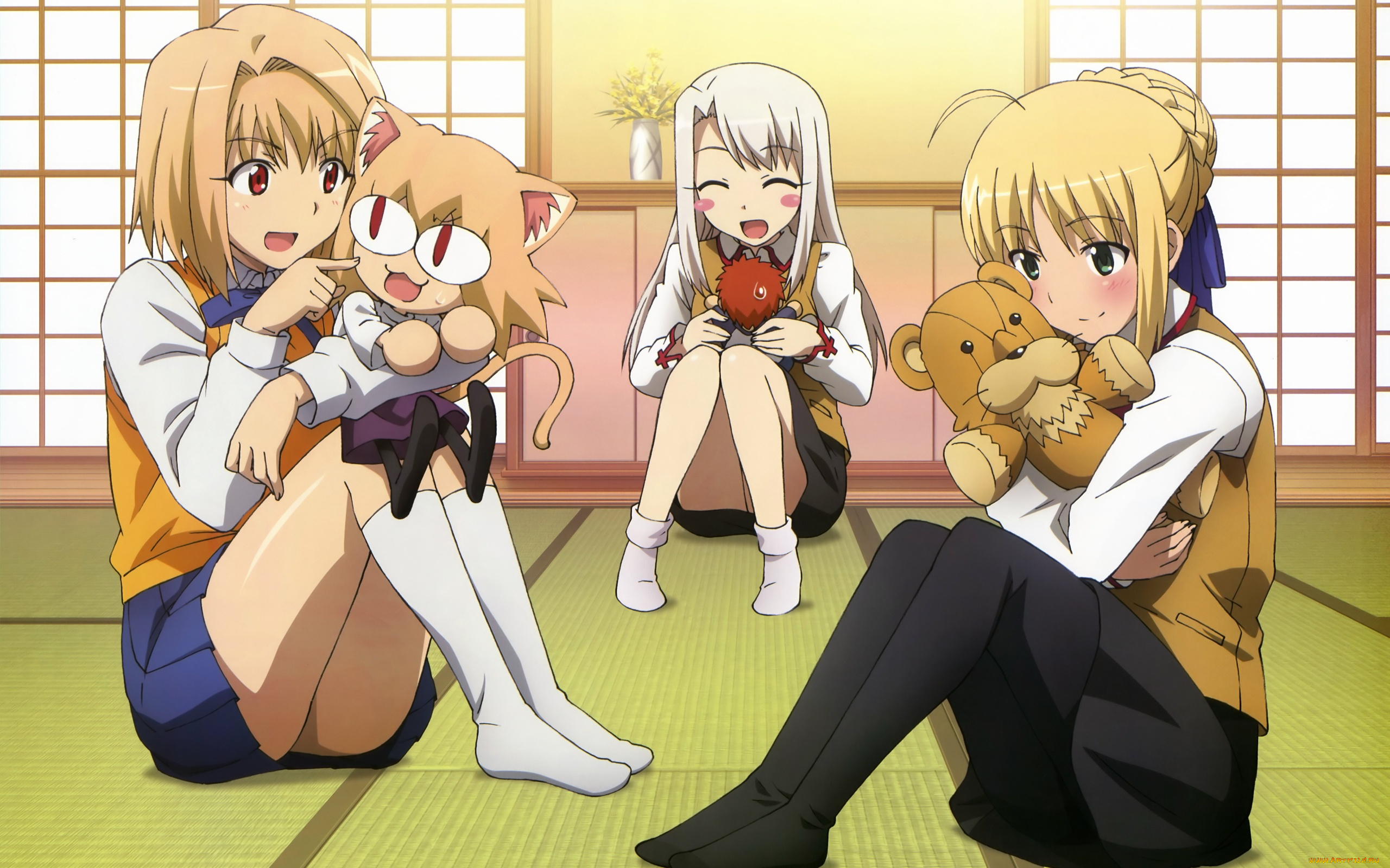 аниме, fate, stay, night, девушки