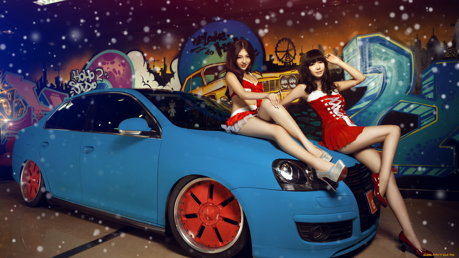 автомобили, авто, девушками, автомобиль, азиатки, девушки