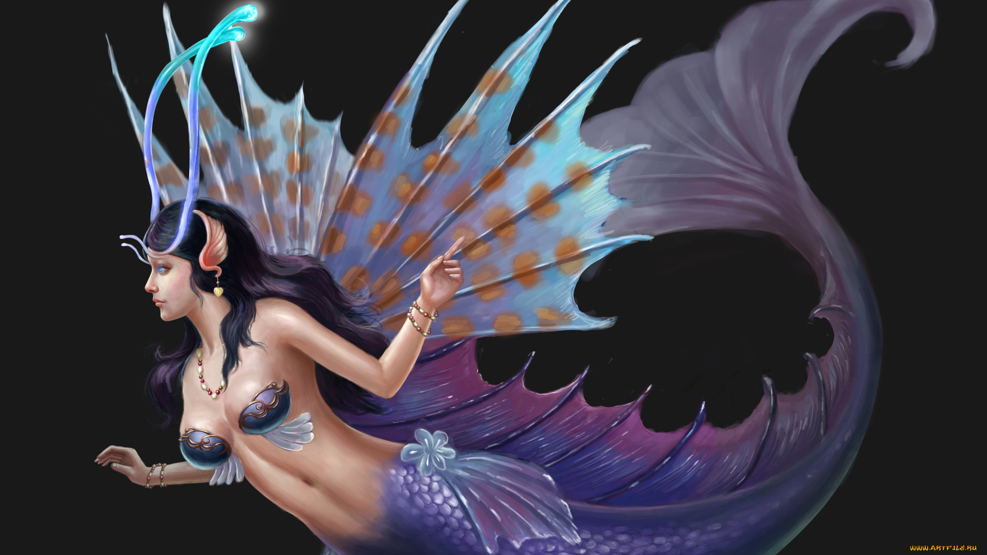 фэнтези, русалки, девушка, хвост, украшения, браслеты, русалка