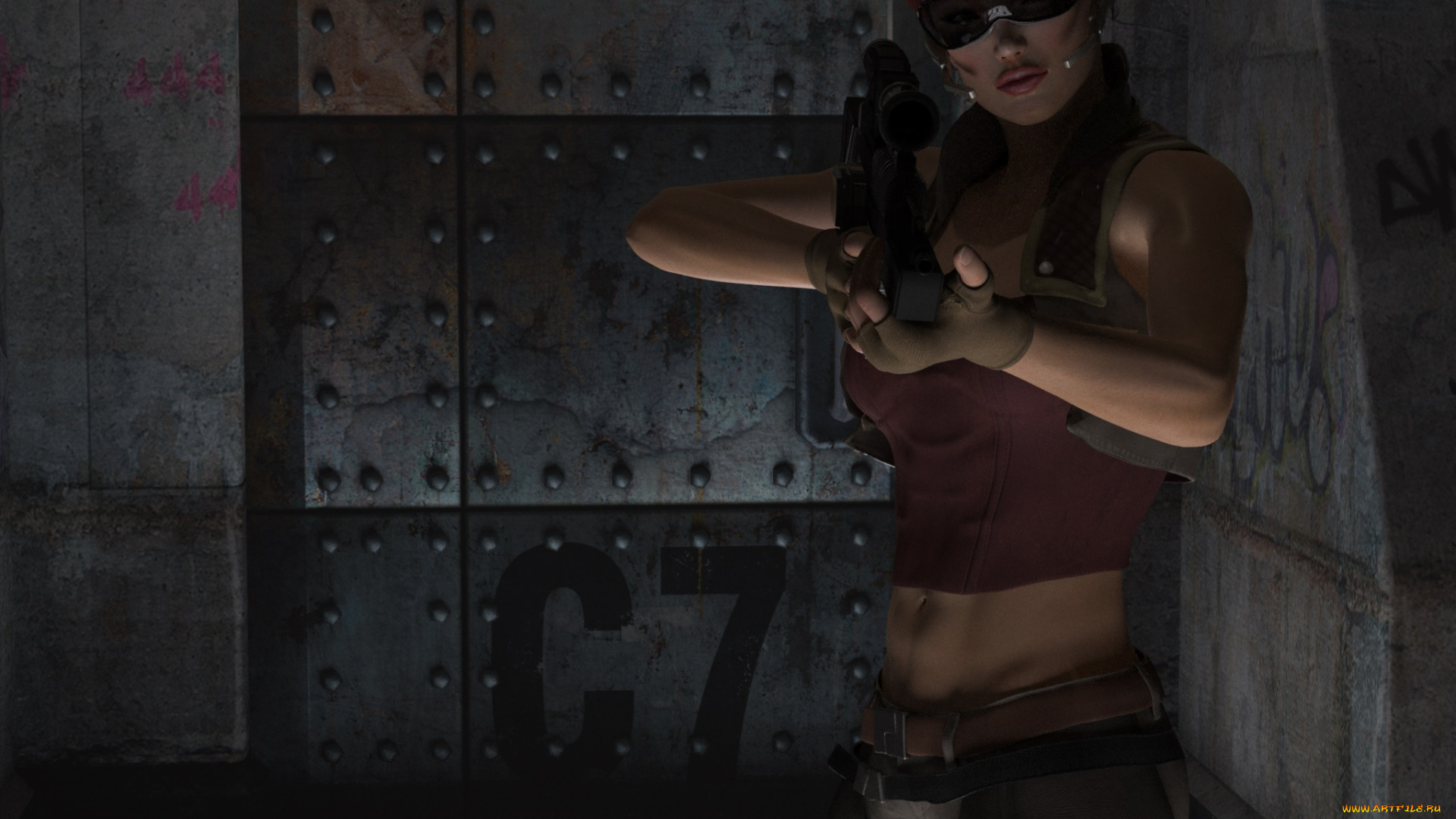 3д, графика, fantasy, , фантазия, оружие, девушка