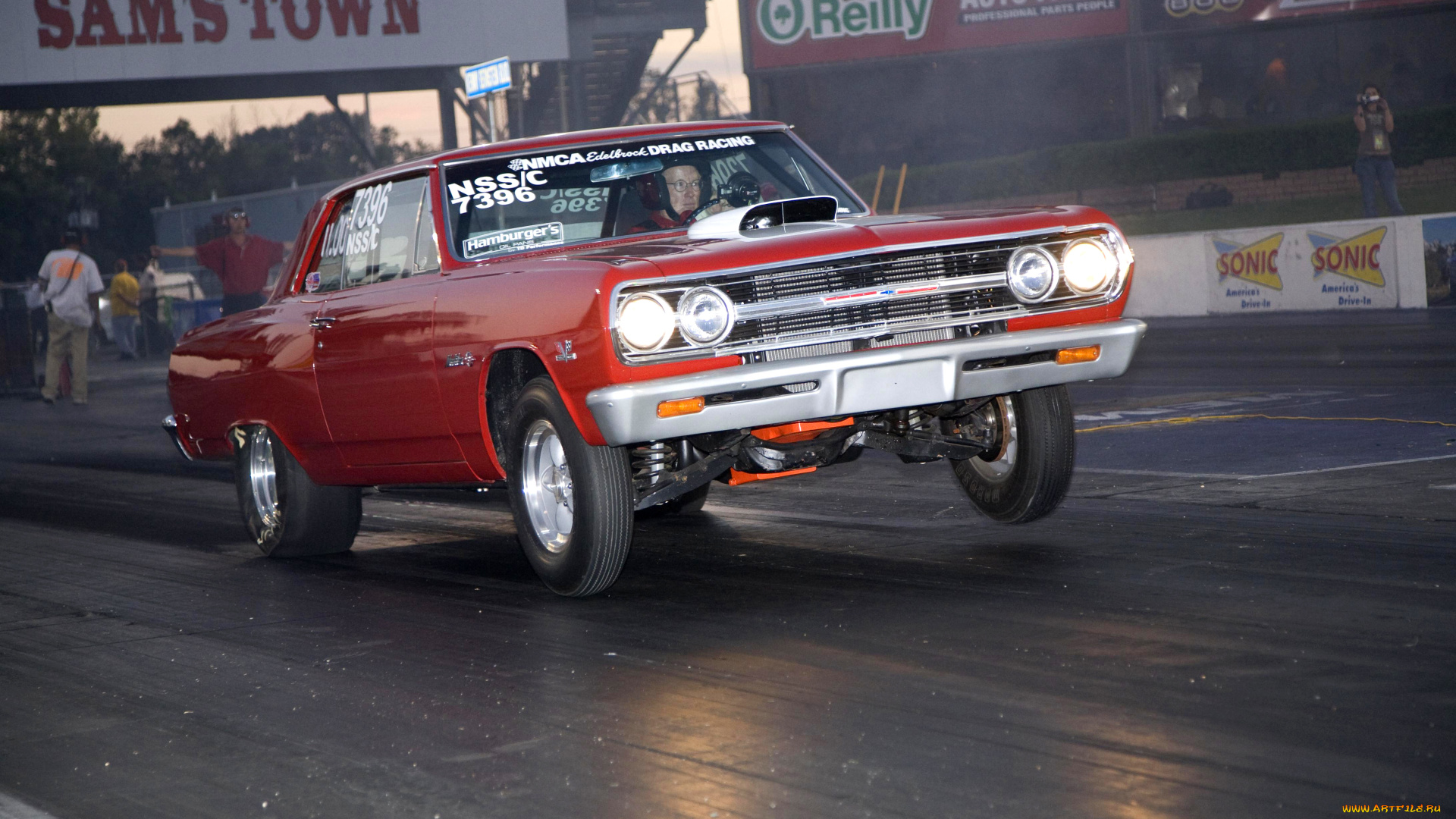 chevrolet, chevelle, malibu, z-16, tribute, nss, mark, iv, 396, 1965, спорт, drag, racing, chevrolet, chevelle, z-16, tribute, 1965, старт, ускорение, красный, отрыв