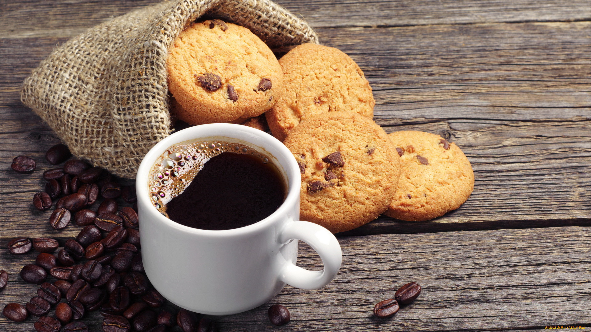еда, кофе, , кофейные, зёрна, кофейные, зёрна, стол, кружка, напиток, шоколад, овсяное, печенье