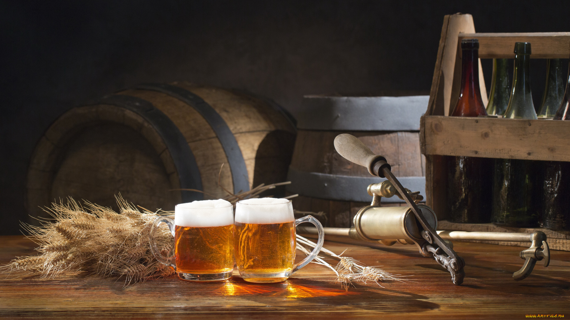 еда, напитки, , пиво, пиво, пена, бутылки, бочки, кружки