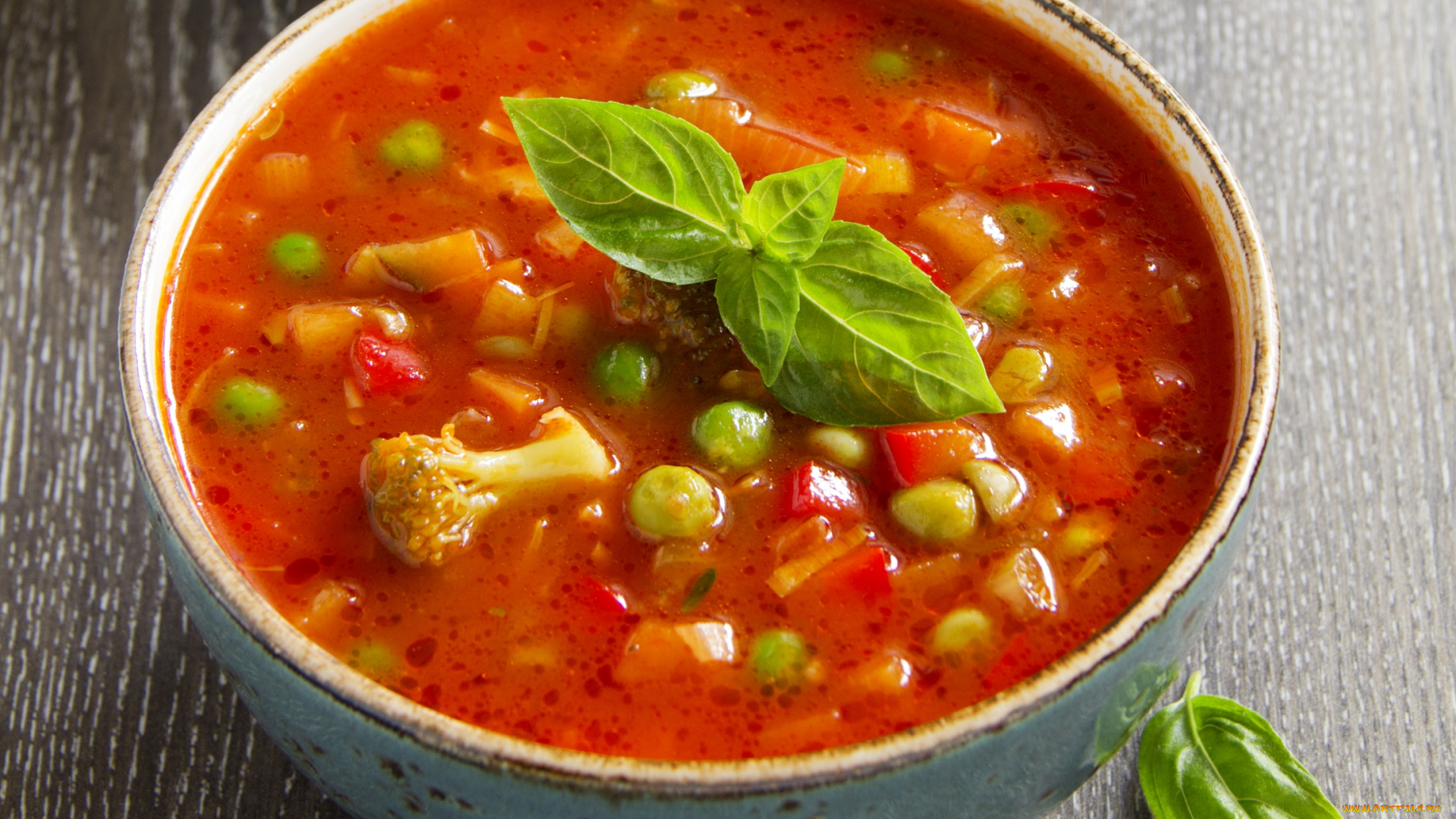 еда, первые, блюда, базилик, суп