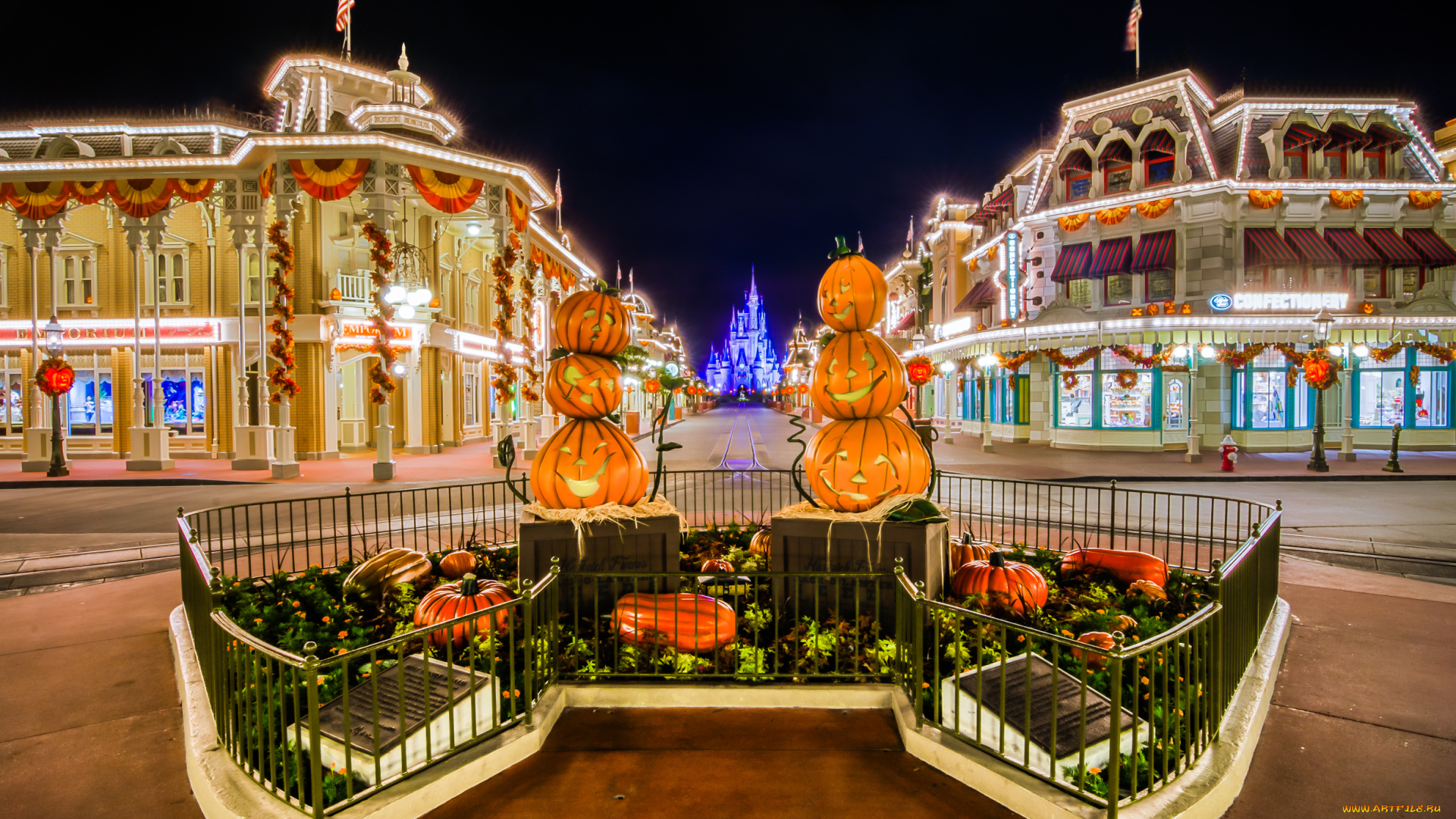 города, диснейленд, хэллоуин