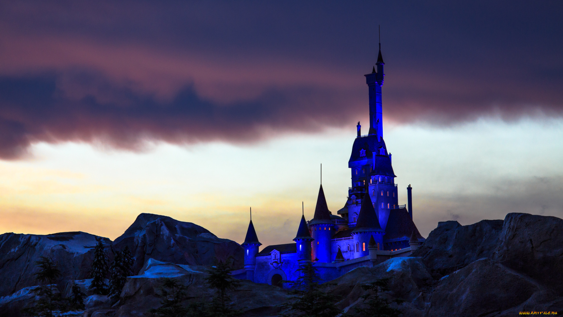 города, диснейленд, замок