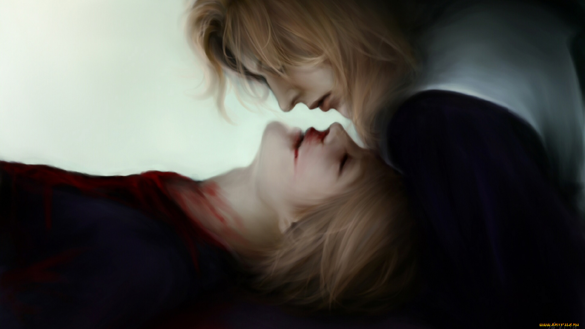 рисованные, люди, кровь, блондины, парни