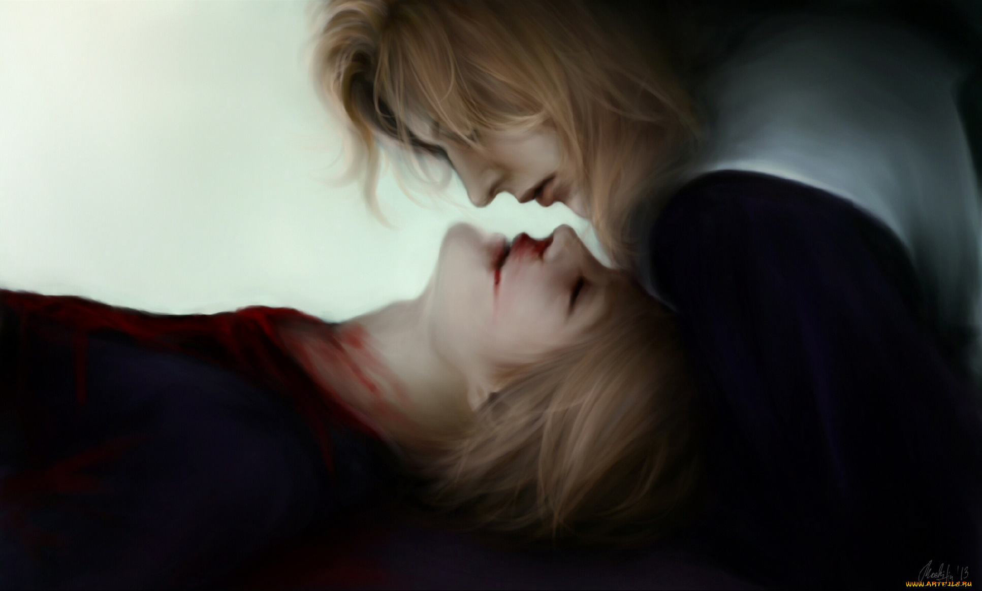 рисованные, люди, кровь, блондины, парни