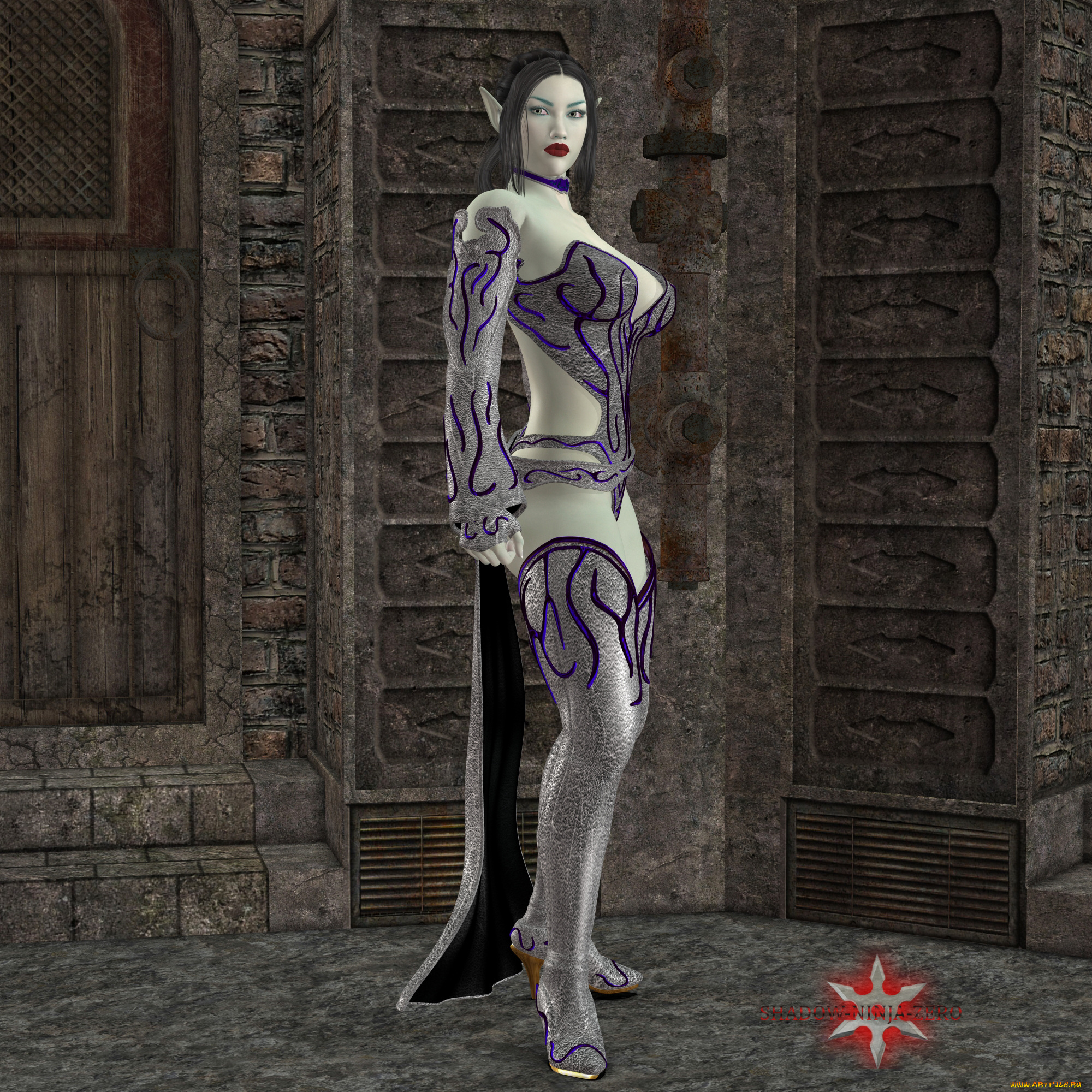 3д, графика, fantasy, , фантазия, эльфийка, взгляд