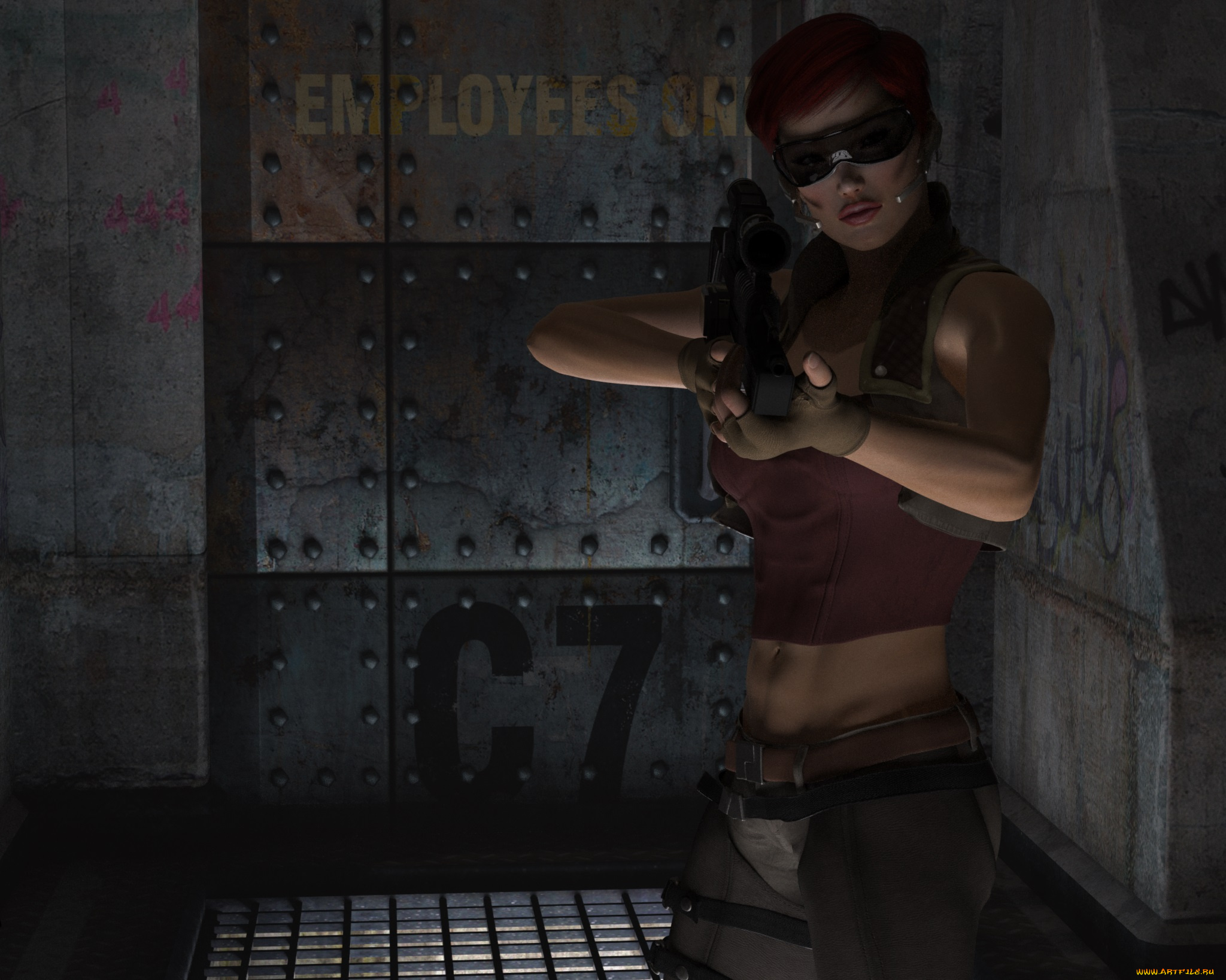 3д, графика, fantasy, , фантазия, оружие, девушка