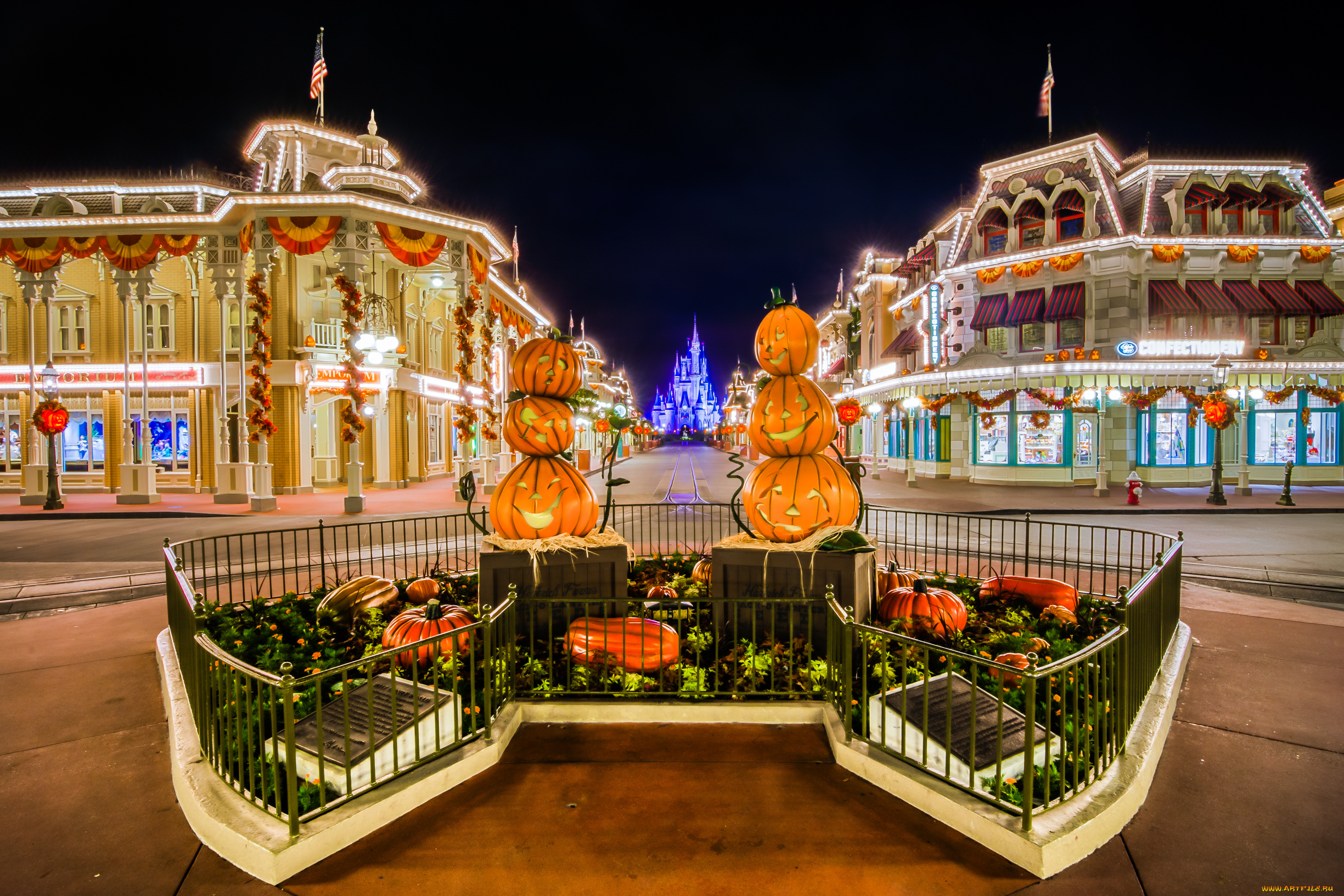 города, диснейленд, хэллоуин