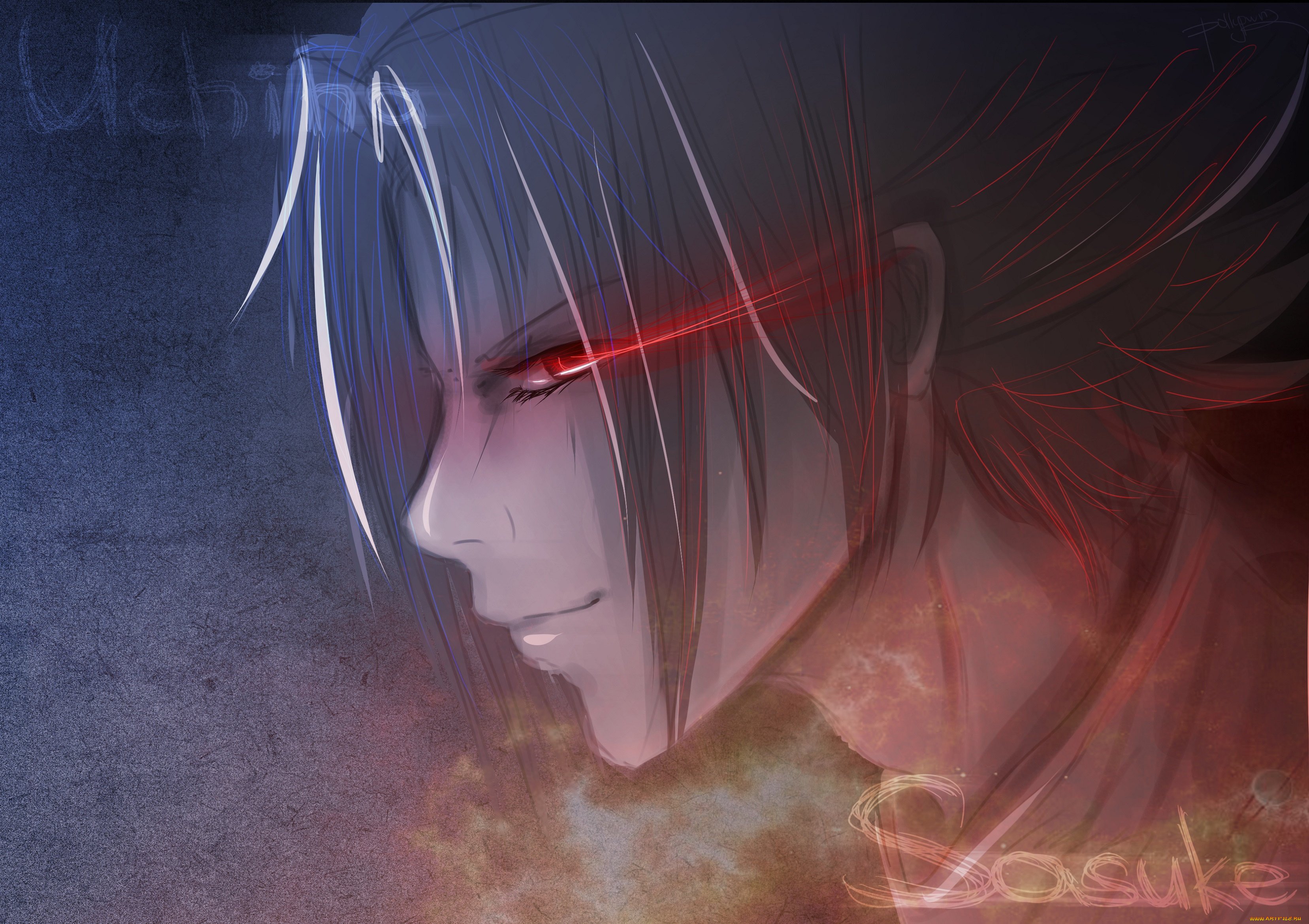 аниме, naruto, наруто, брюнет, парень, саске