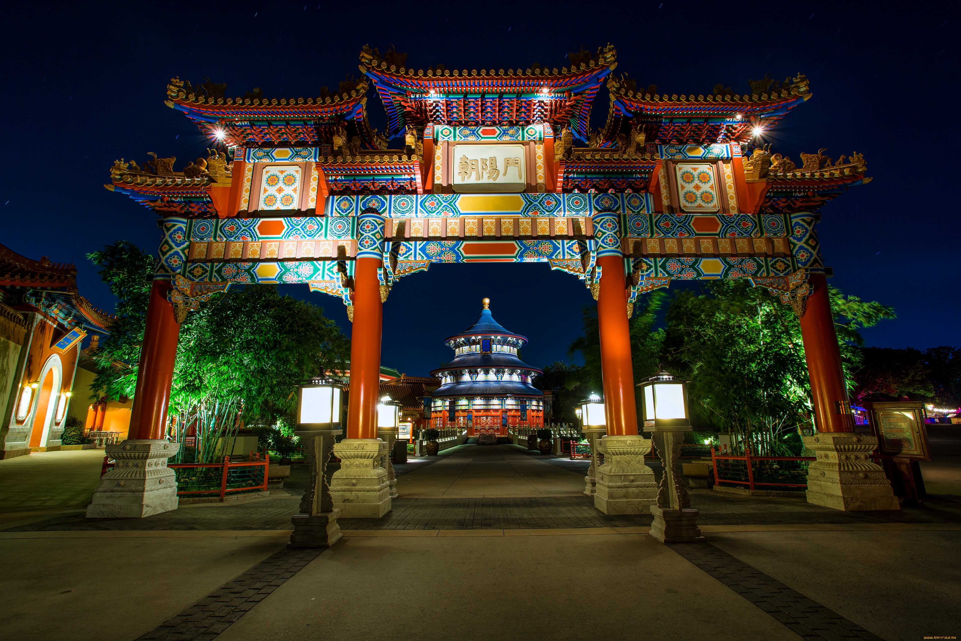 города, диснейленд, дизайн, парки, ночь, hdr, анахайм, калифорния, сша