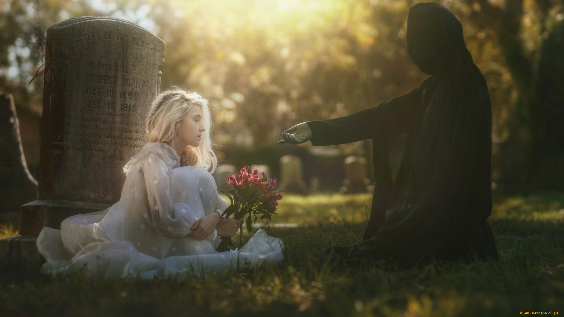 фэнтези, фотоарт, арт, смерть, кладбище, девушка