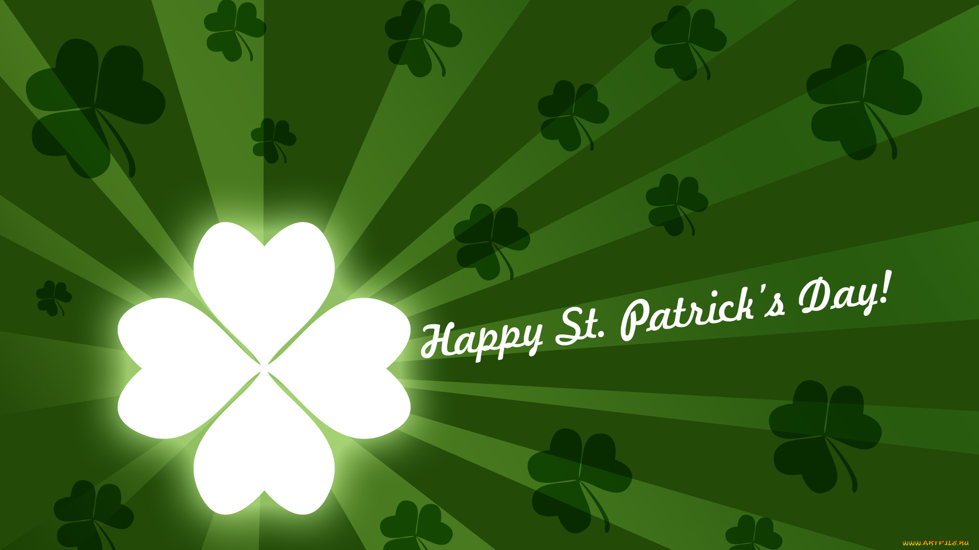 праздничные, день, святого, патрика, зеленый, листья