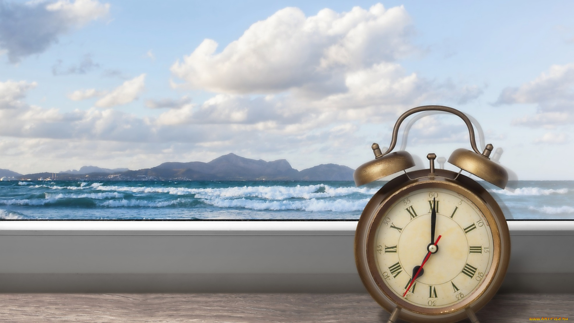 разное, Часы, , часовые, механизмы, утро, будильник, море, часы