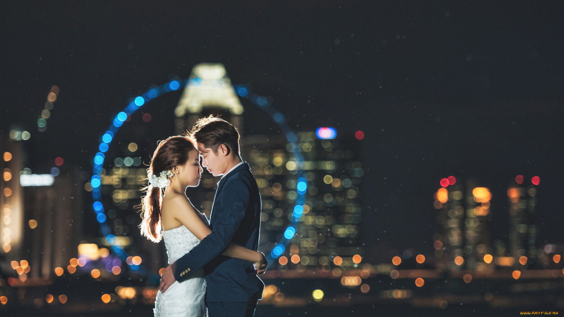 разное, мужчина, женщина, любовь, огни, город, ночь, пара, девушка, свадьба, романтика, парень