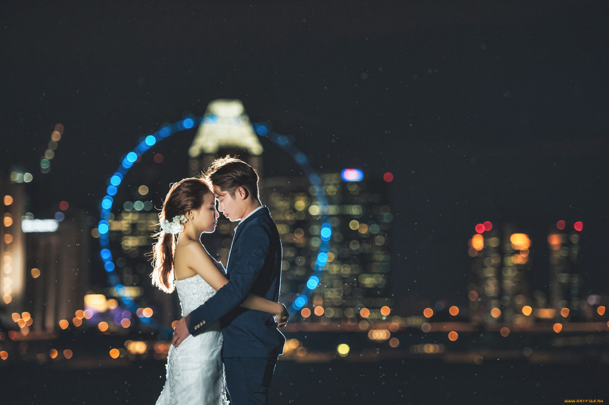 разное, мужчина, женщина, любовь, огни, город, ночь, пара, девушка, свадьба, романтика, парень