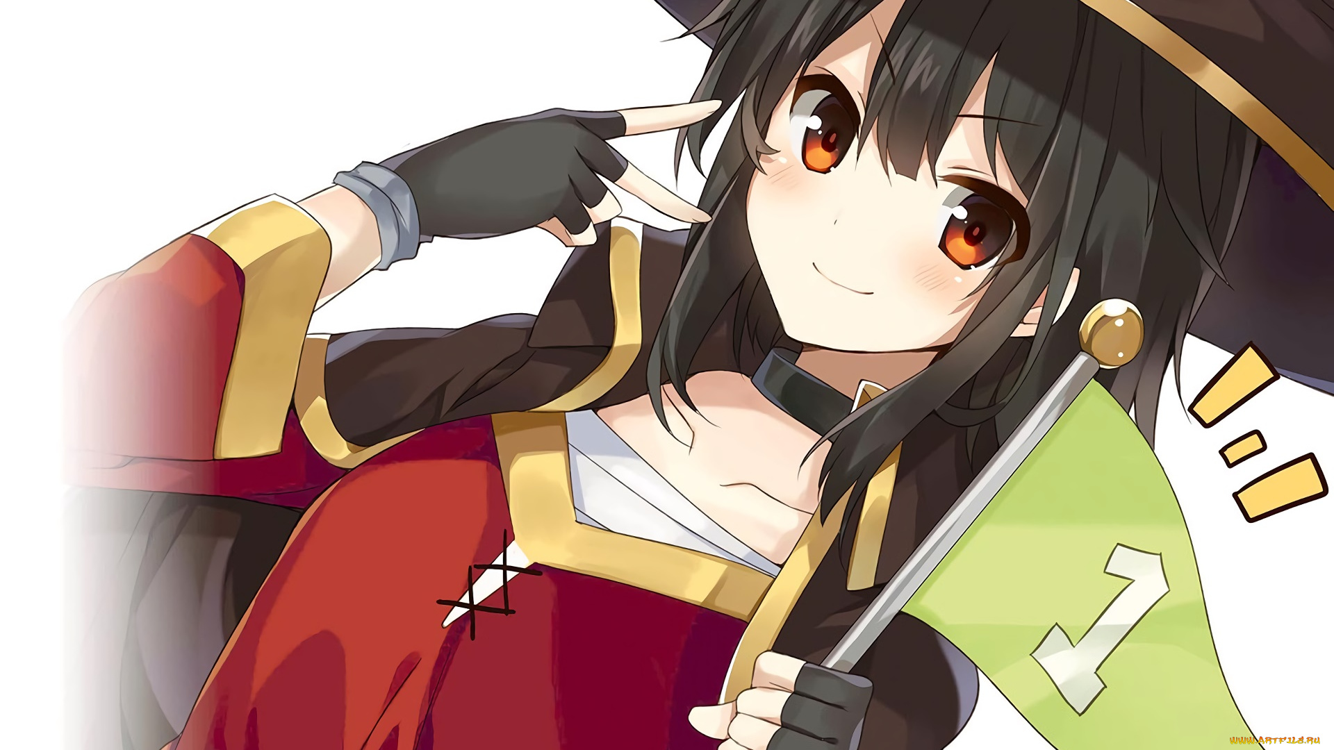 аниме, kono, subarashii, sekai, ni, shukufuku, wo, фон, девушка, взгляд