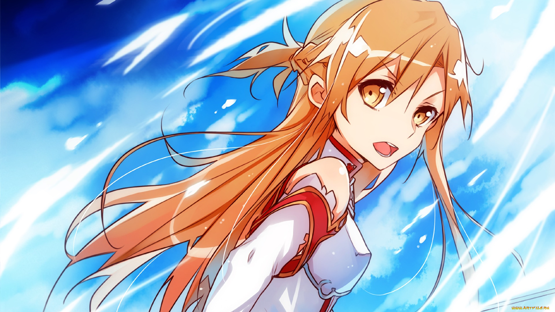 аниме, sword, art, online, девушка, взгляд, фон