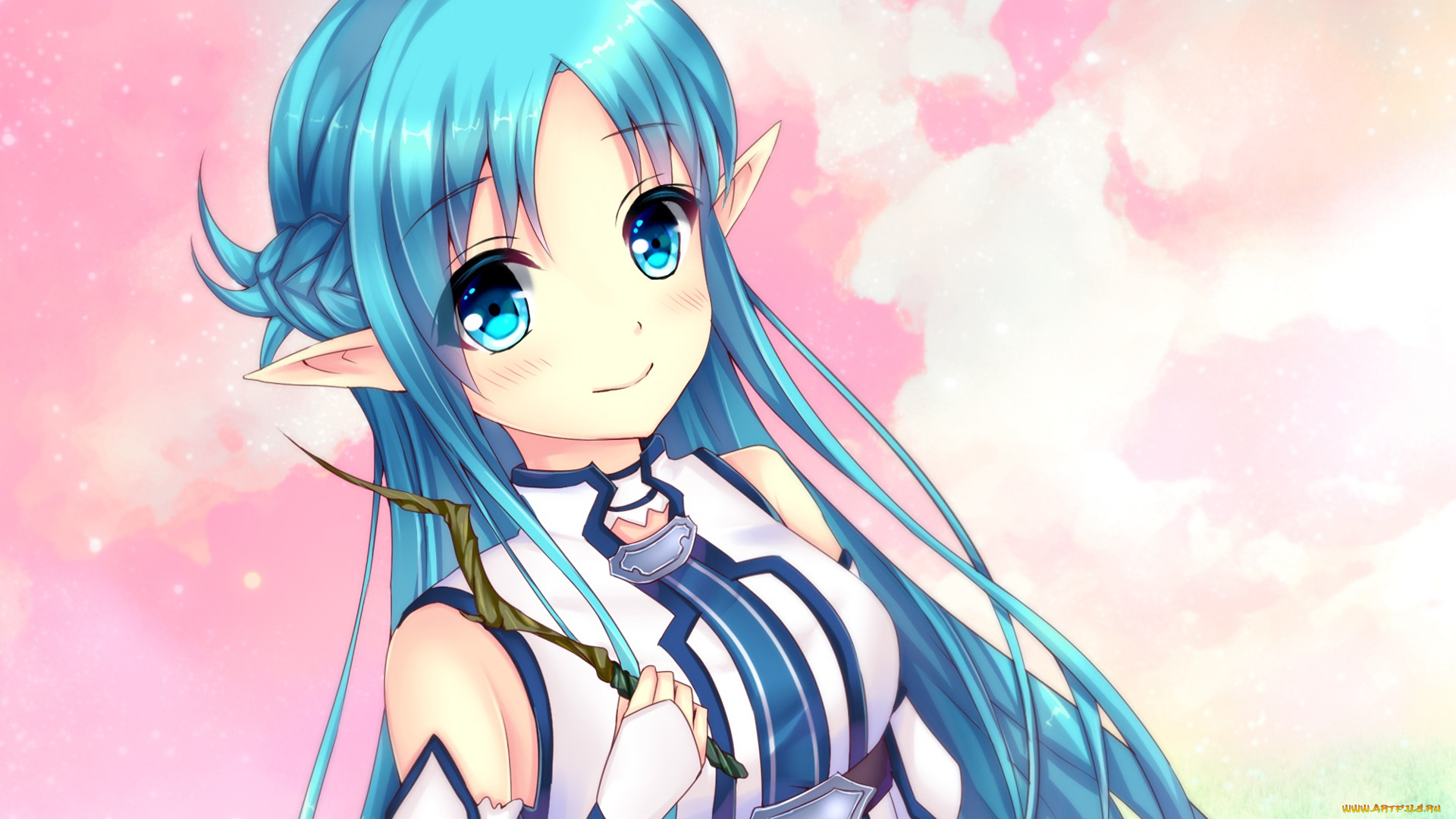 аниме, sword, art, online, взгляд, фон, девушка