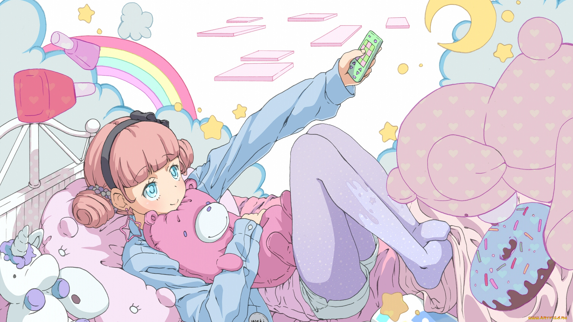 аниме, unknown, , другое, фон, девушка, взгляд