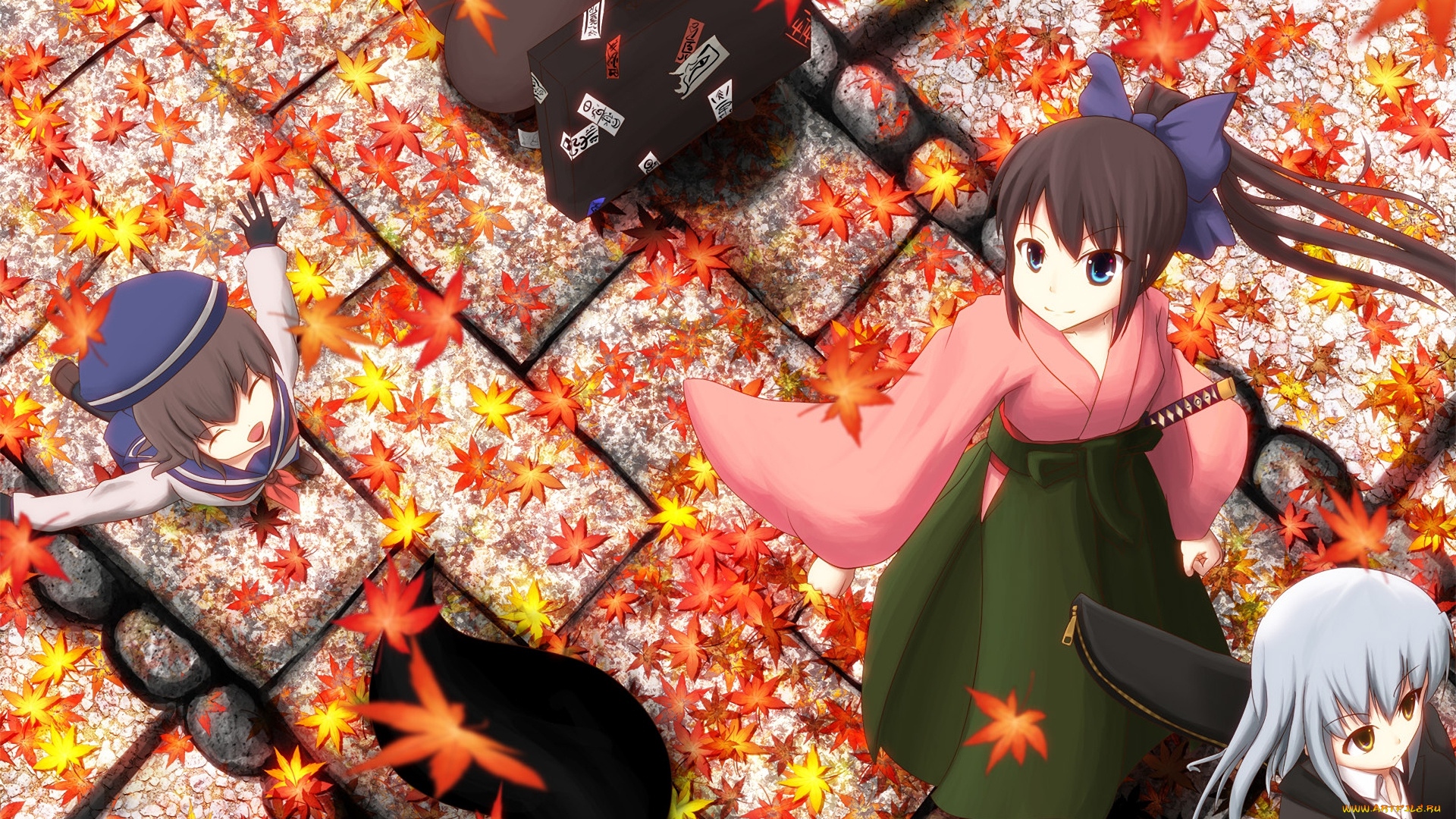 аниме, unknown, , другое, взгляд, девушка, фон