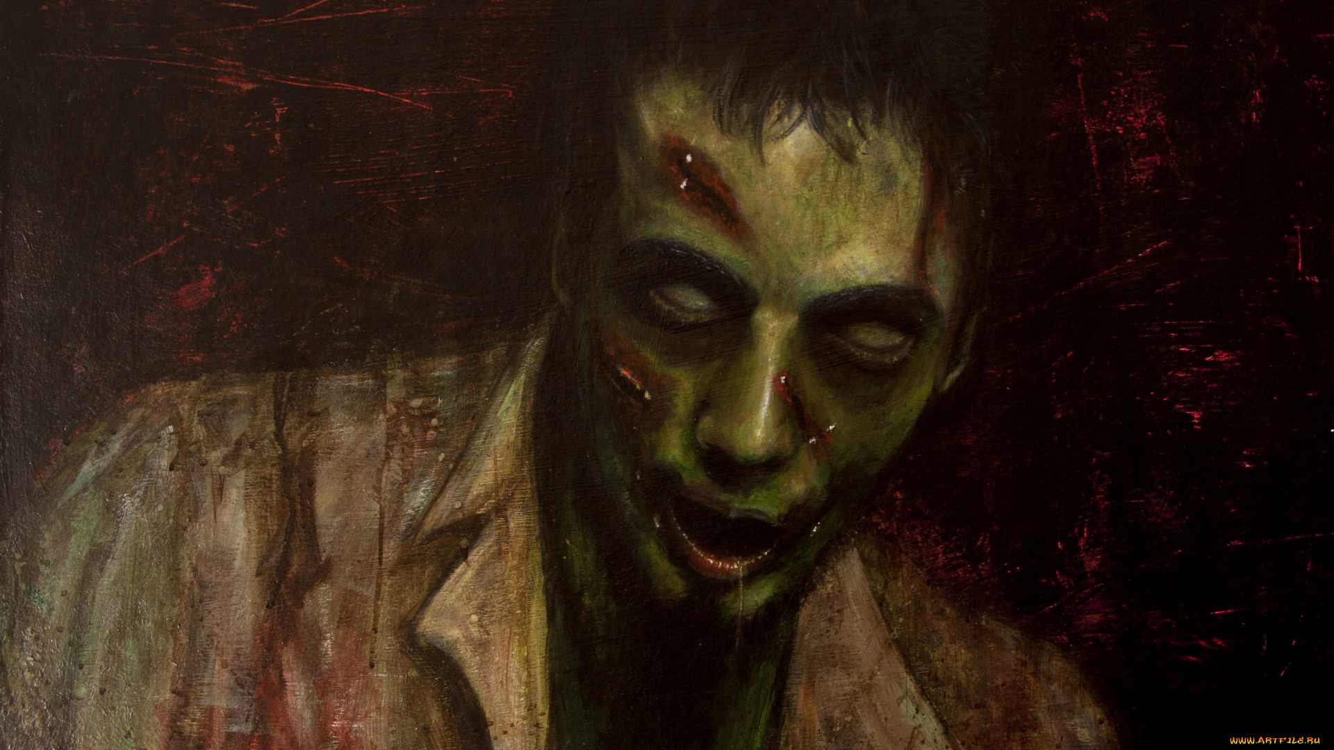 фэнтези, нежить, мужчина, фон, взгляд, порезы