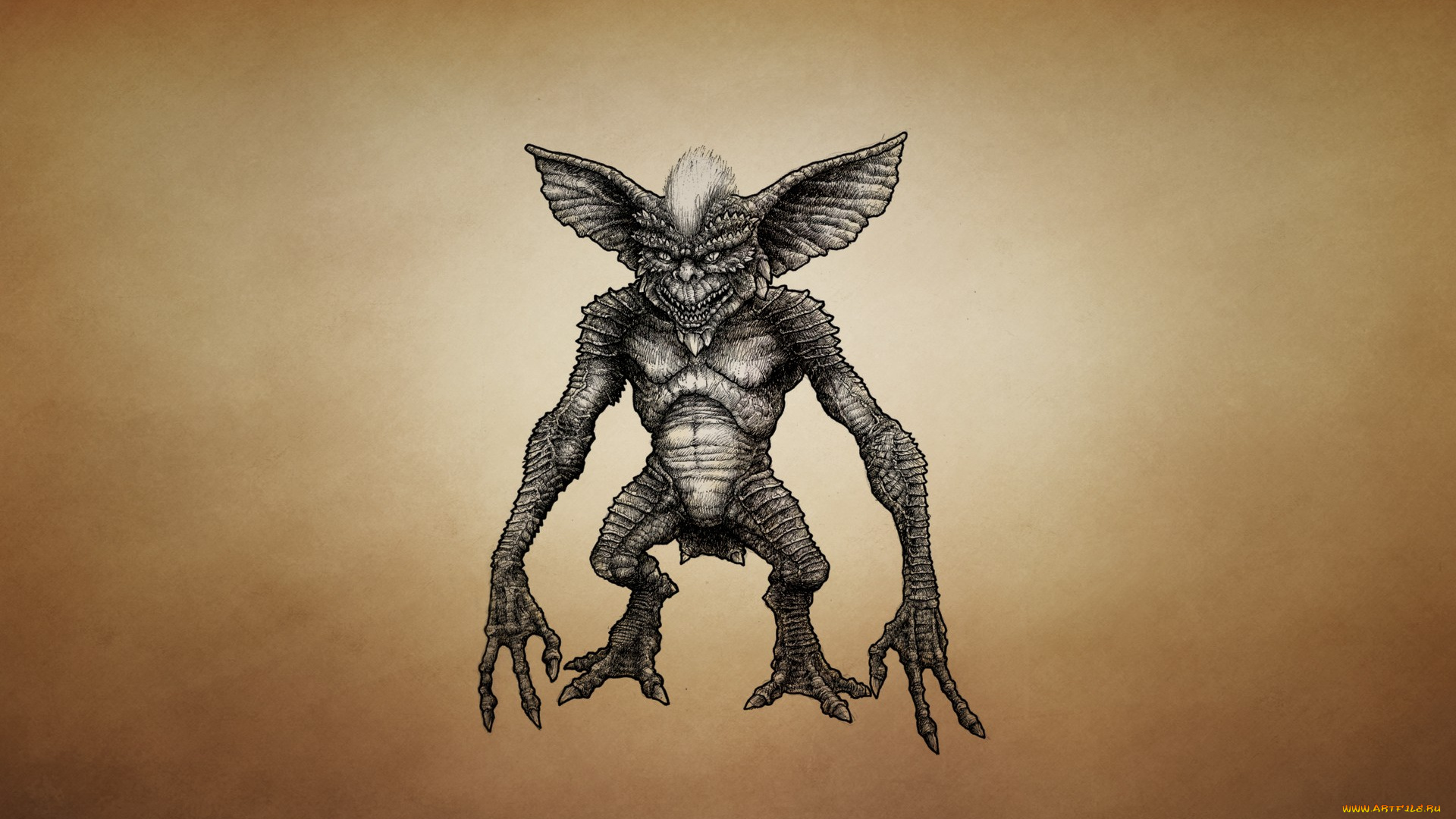 gremlin, фэнтези, существа, существо, серое, монстр, чудище