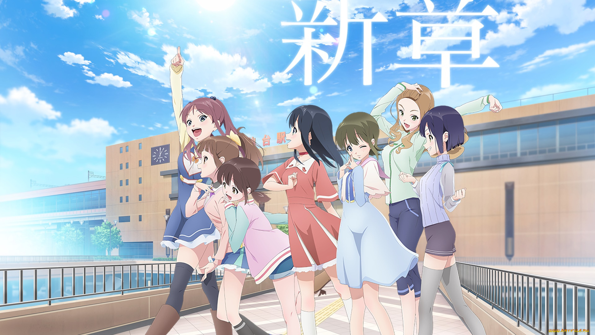 wake, up, , girls, , shichi-nin, no, idol, аниме, unknown, , другое, взгляд, девушки, фон