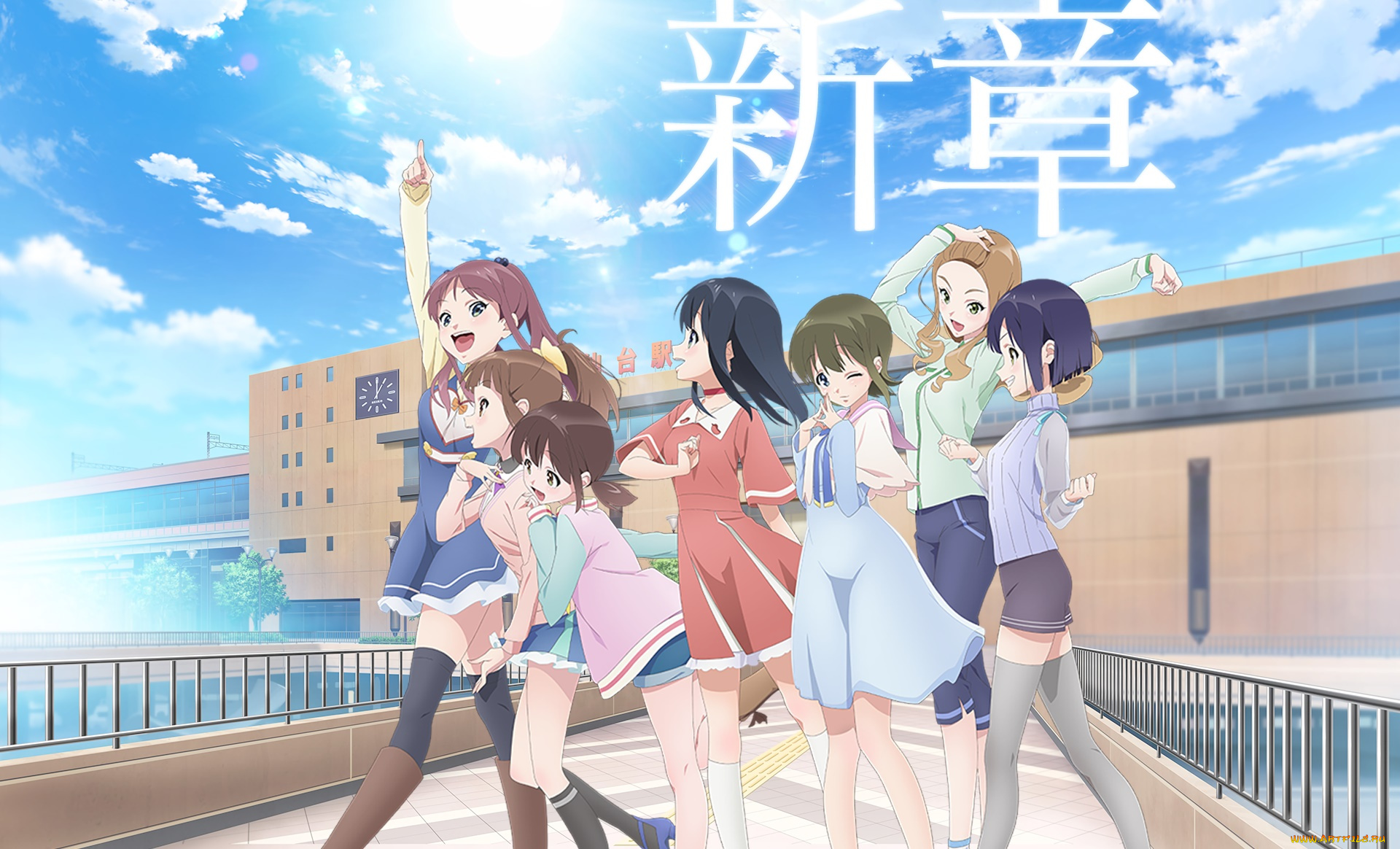 wake, up, , girls, , shichi-nin, no, idol, аниме, unknown, , другое, взгляд, девушки, фон
