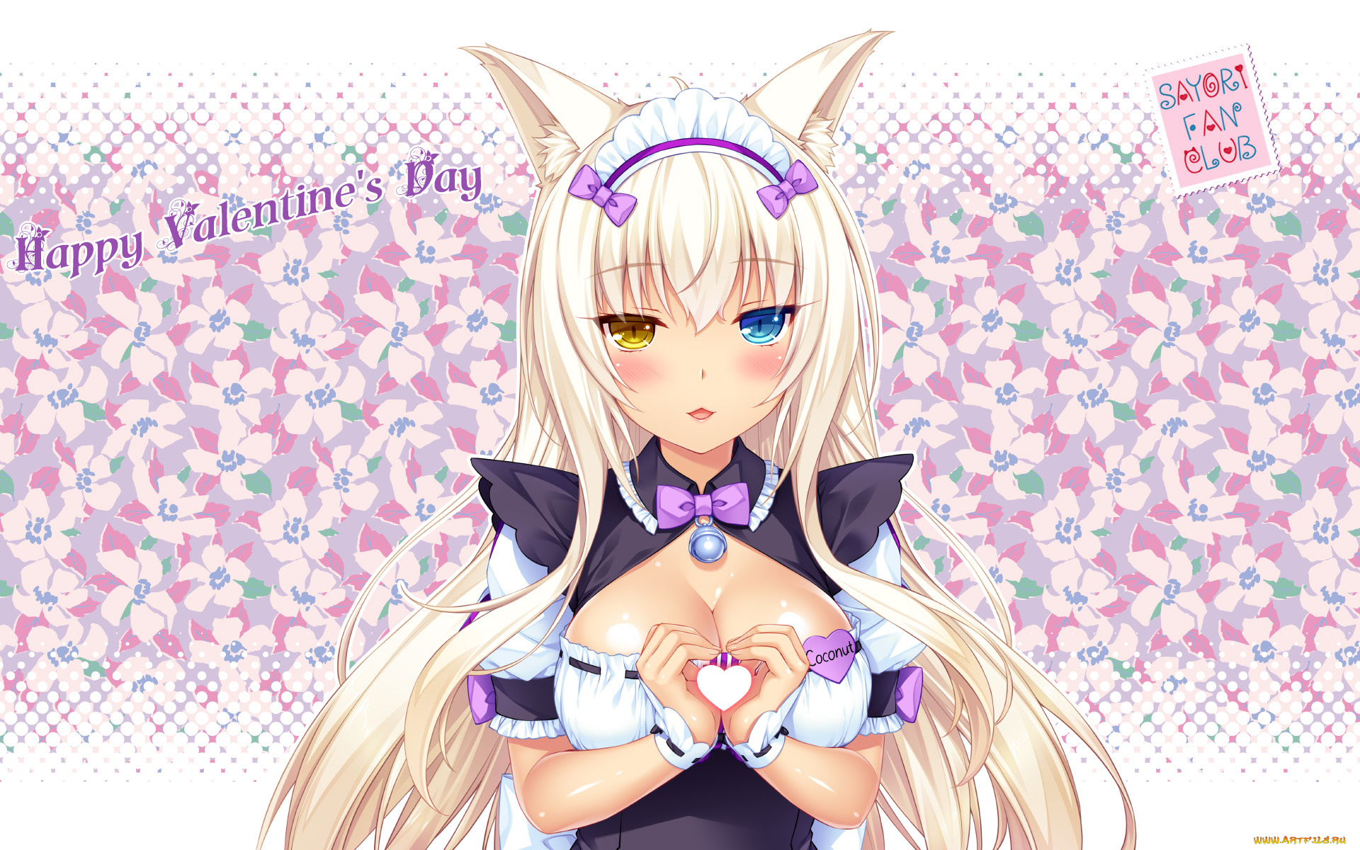 аниме, nekopara, взгляд, девушка, фон
