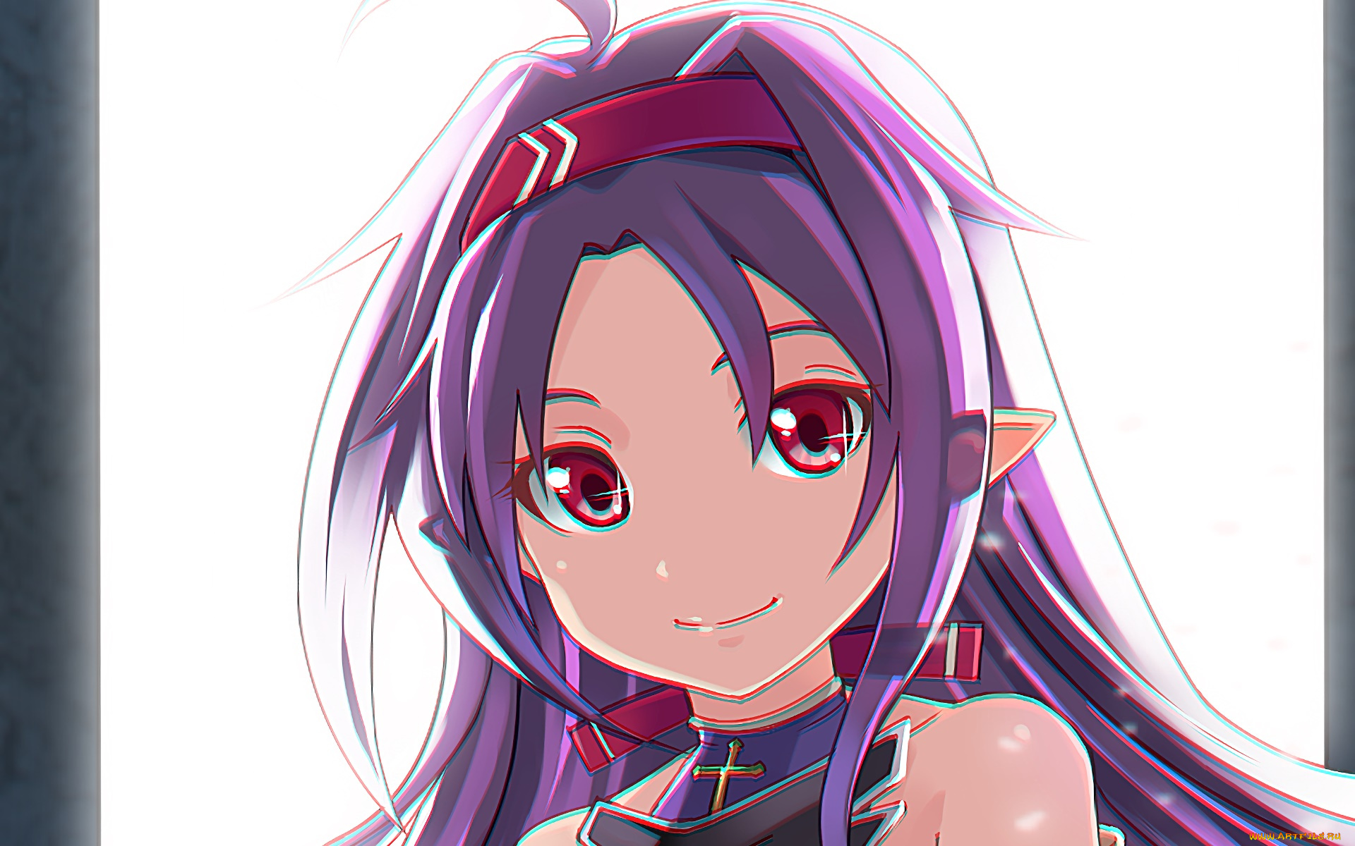 аниме, sword, art, online, взгляд, девушка, фон