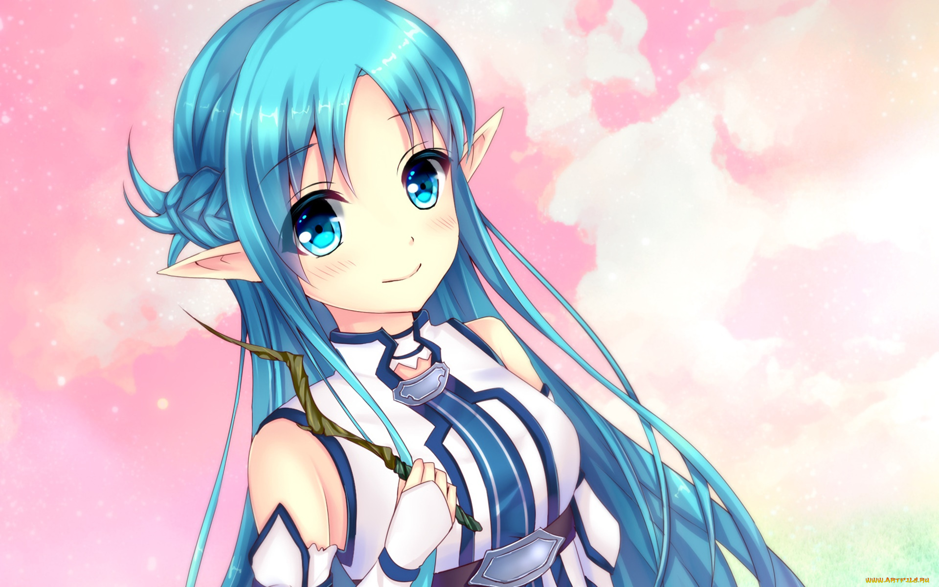 аниме, sword, art, online, взгляд, фон, девушка