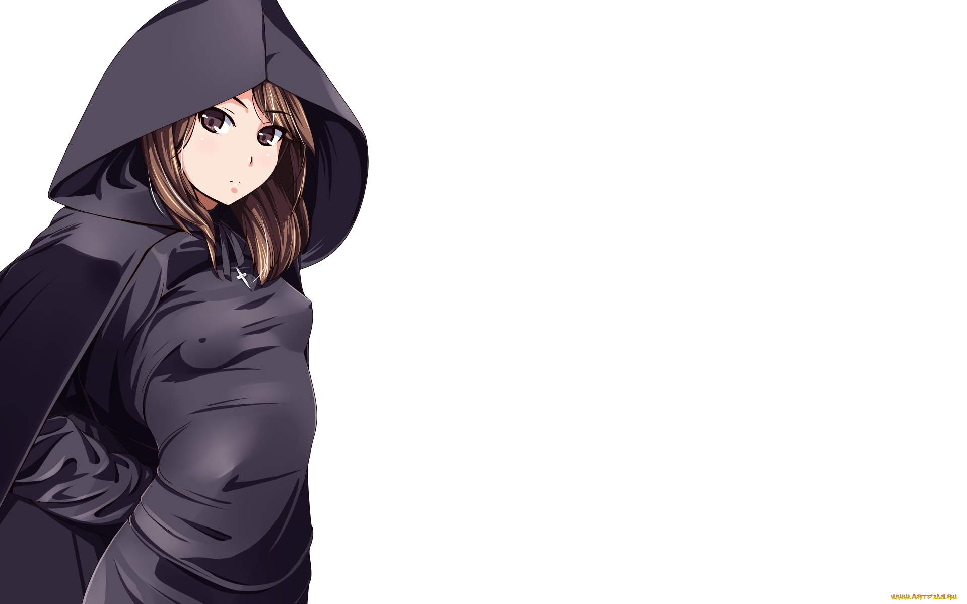 аниме, unknown, , другое, девушка, взгляд, фон