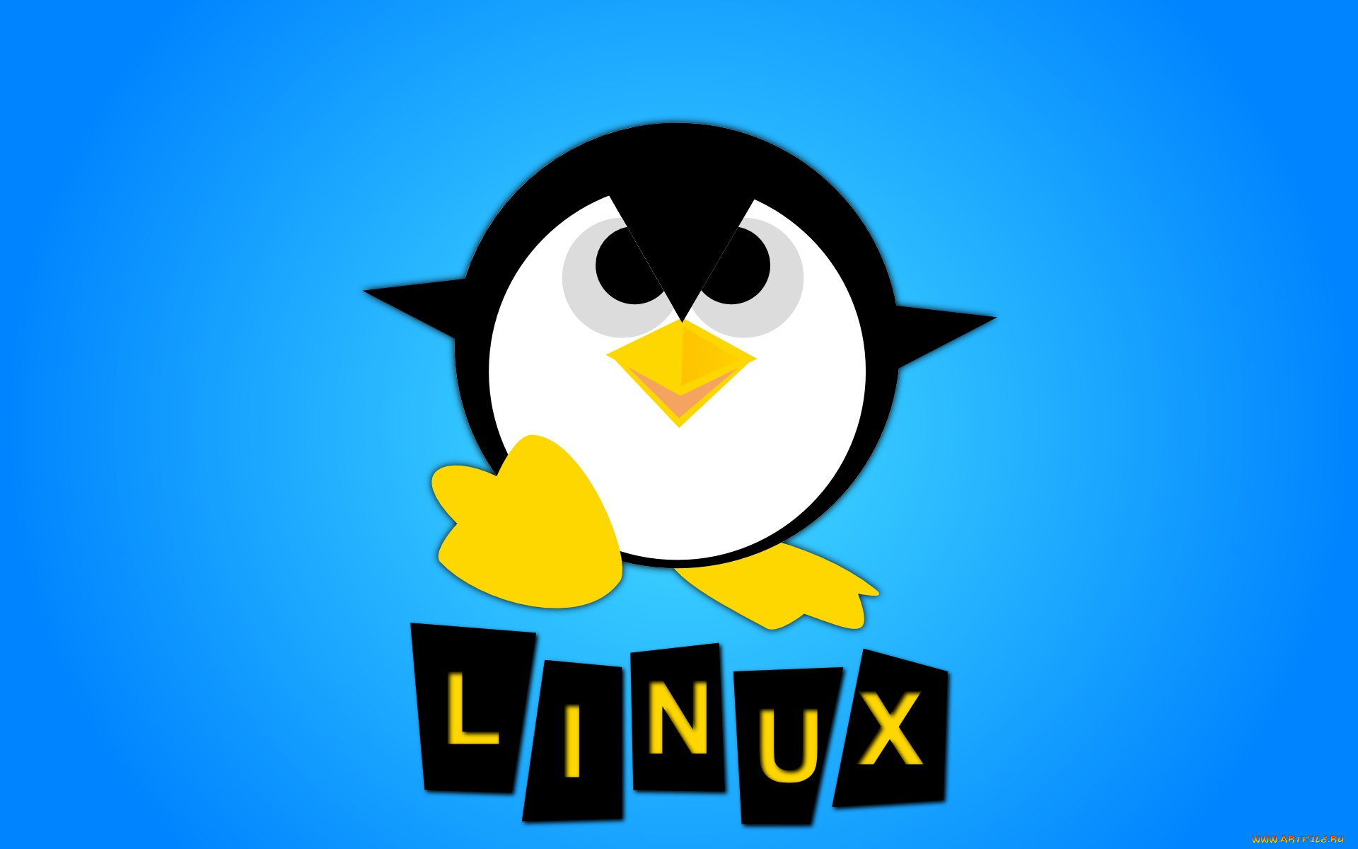 компьютеры, linux, логотип, фон