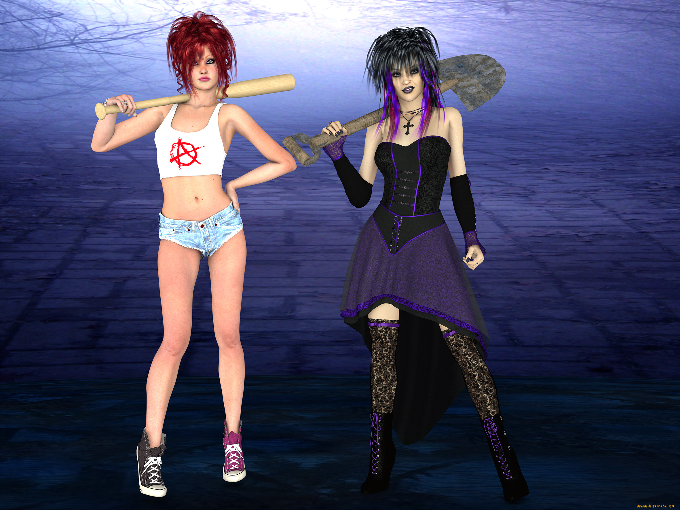 3д, графика, фантазия, , fantasy, фон, взгляд, девушки