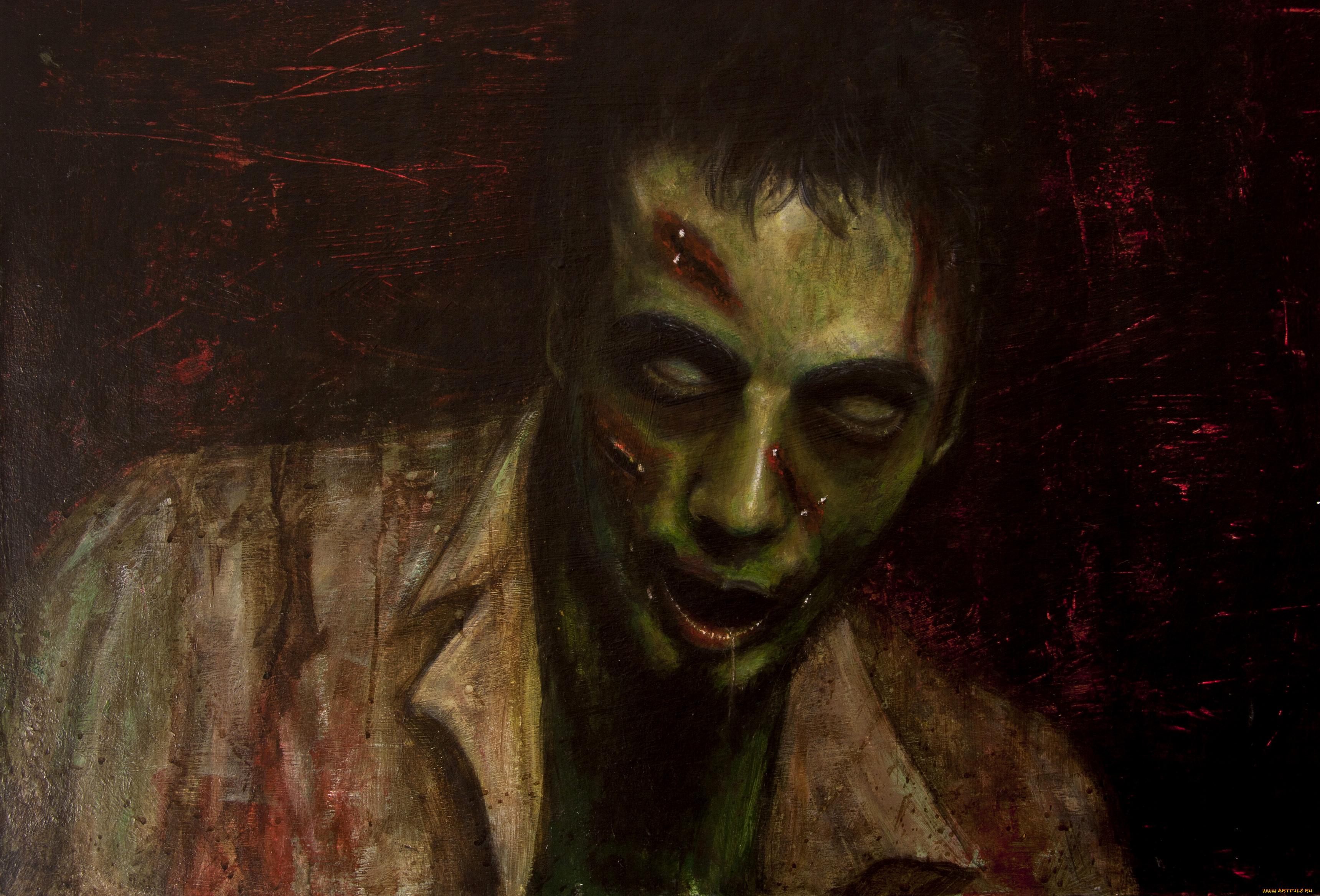 фэнтези, нежить, мужчина, фон, взгляд, порезы