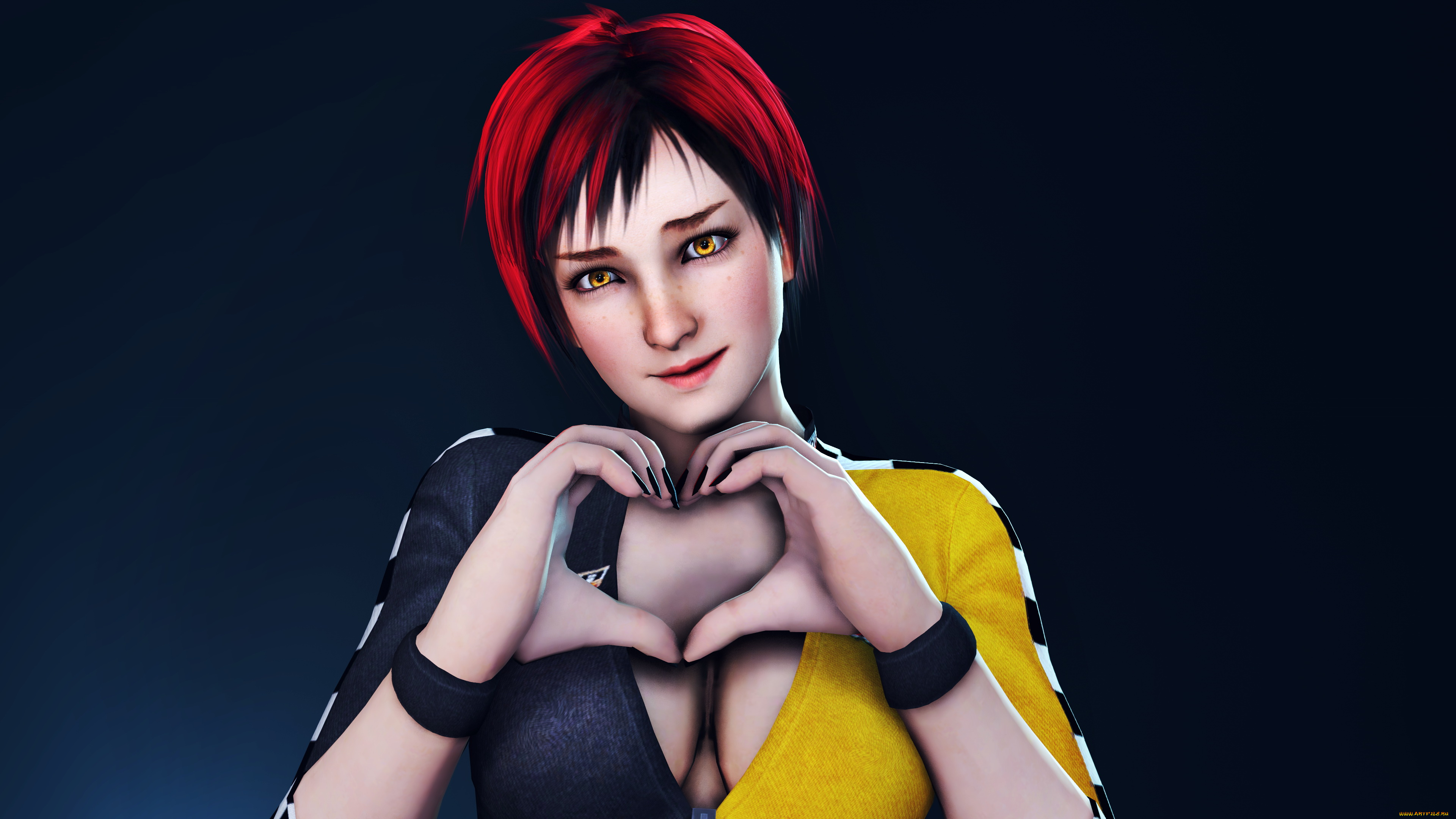 3д, графика, люди, , people, сердце, фон, девушка