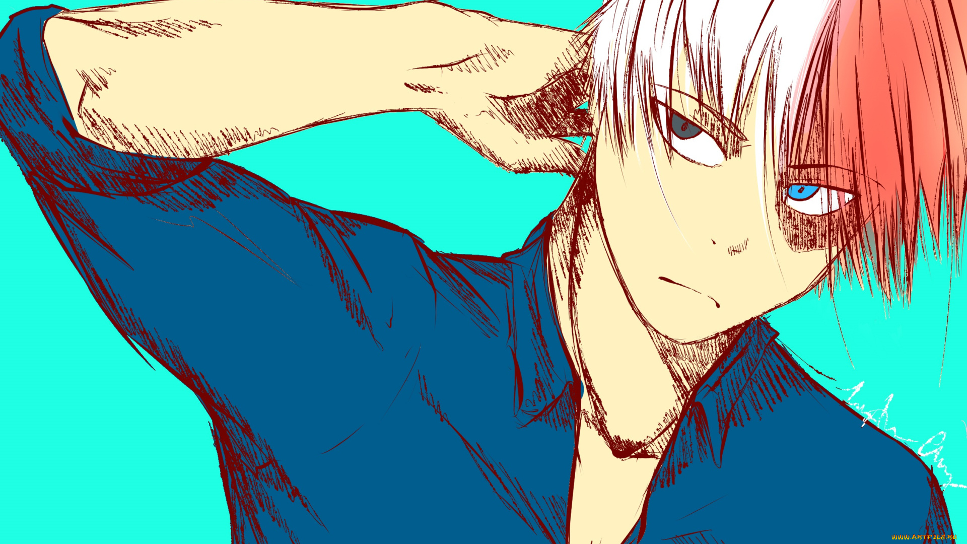 аниме, boku, no, hero, academia, тодороки, шото